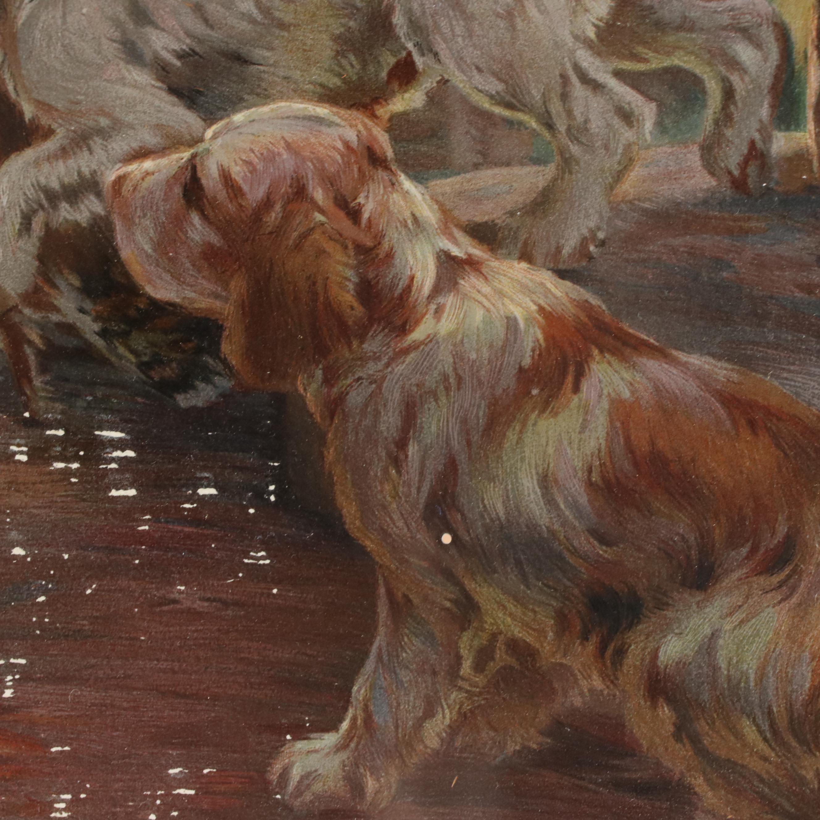 Chromolithograph After Edmund H. Osthaus "Return of the Hunters"