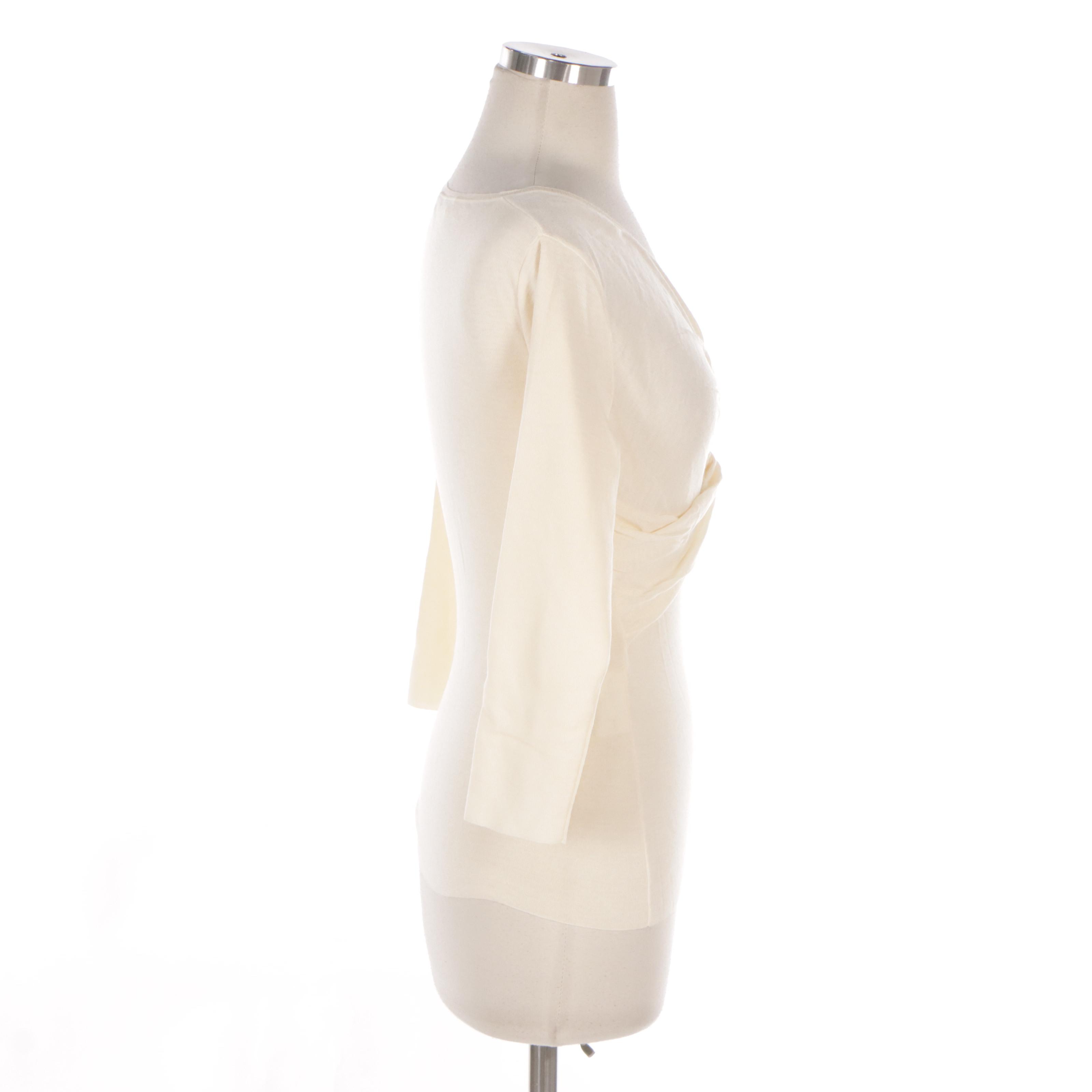 Prada Twist Front Wool Knit Top