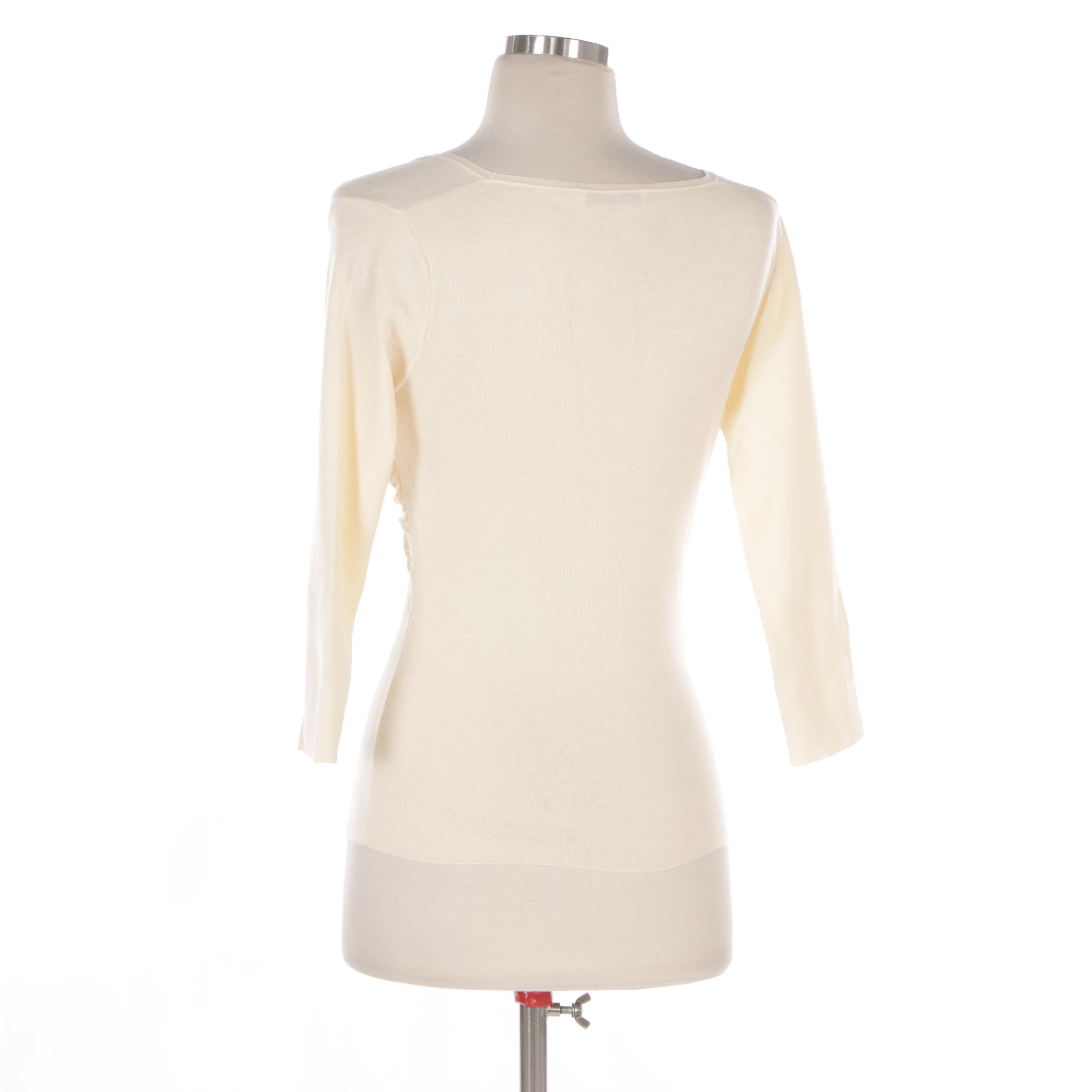 Prada Twist Front Wool Knit Top