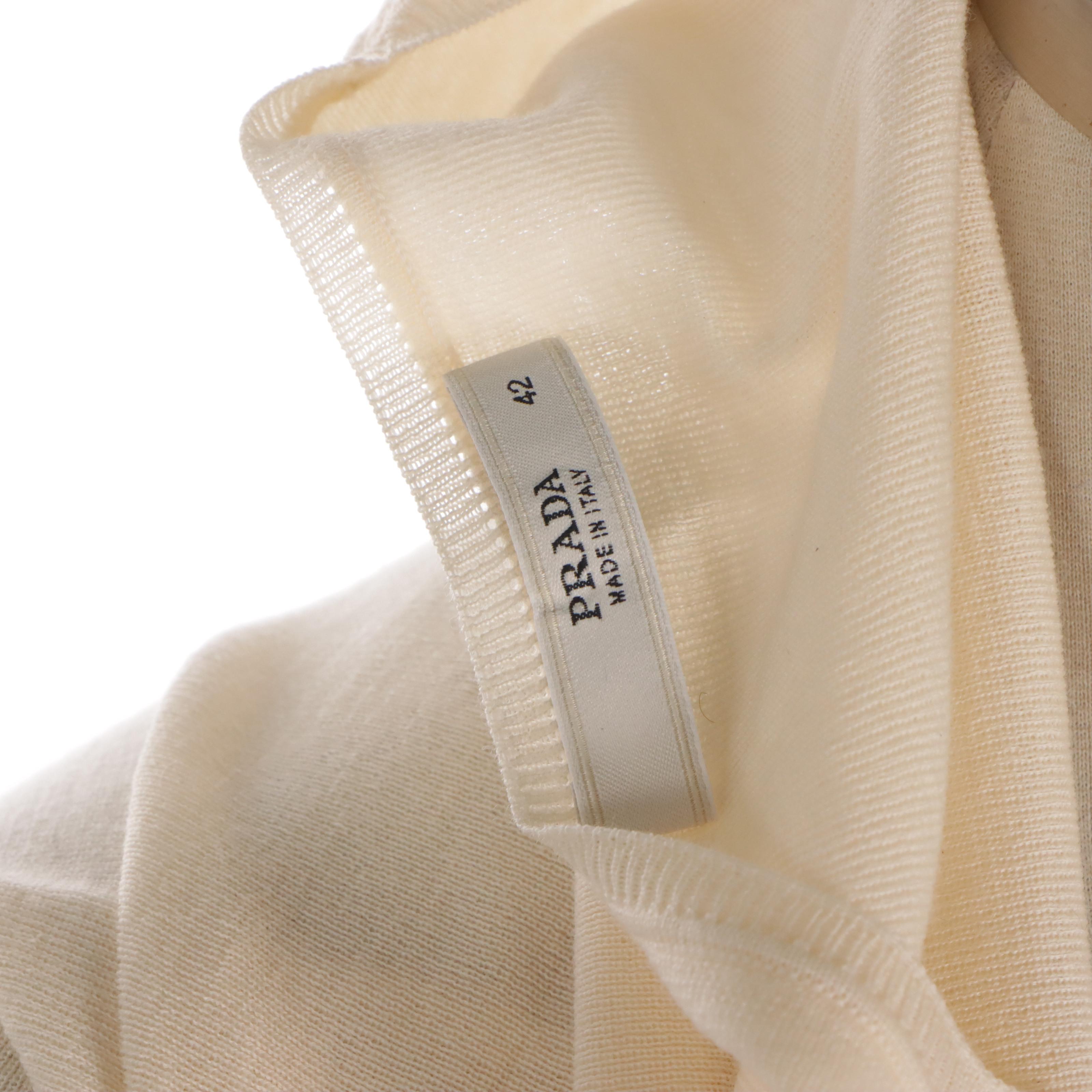 Prada Twist Front Wool Knit Top