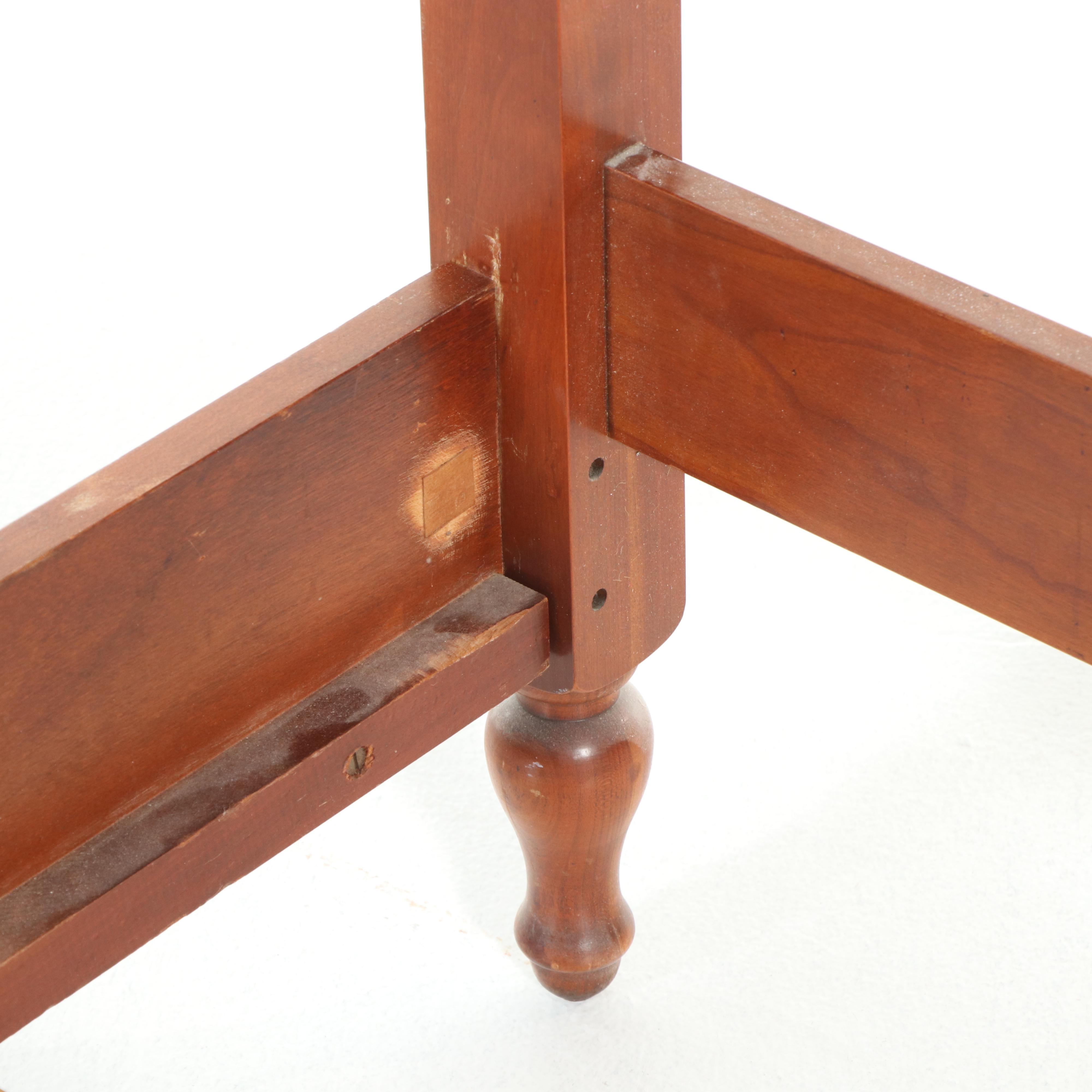 American Colonial Style Cherrywood Twin Size Bed Frame, Mid to Late 20th Century