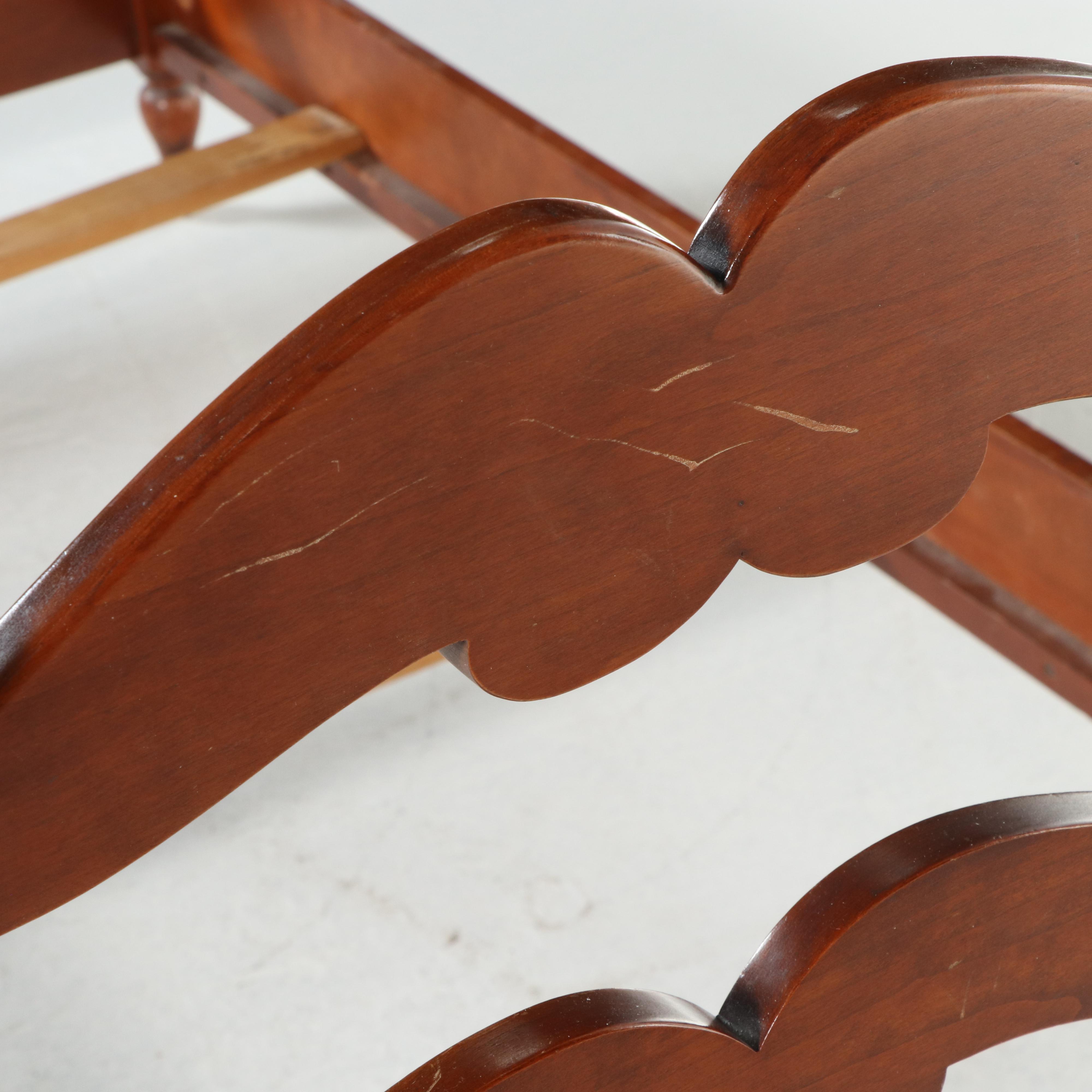 American Colonial Style Cherrywood Twin Size Bed Frame, Mid to Late 20th Century