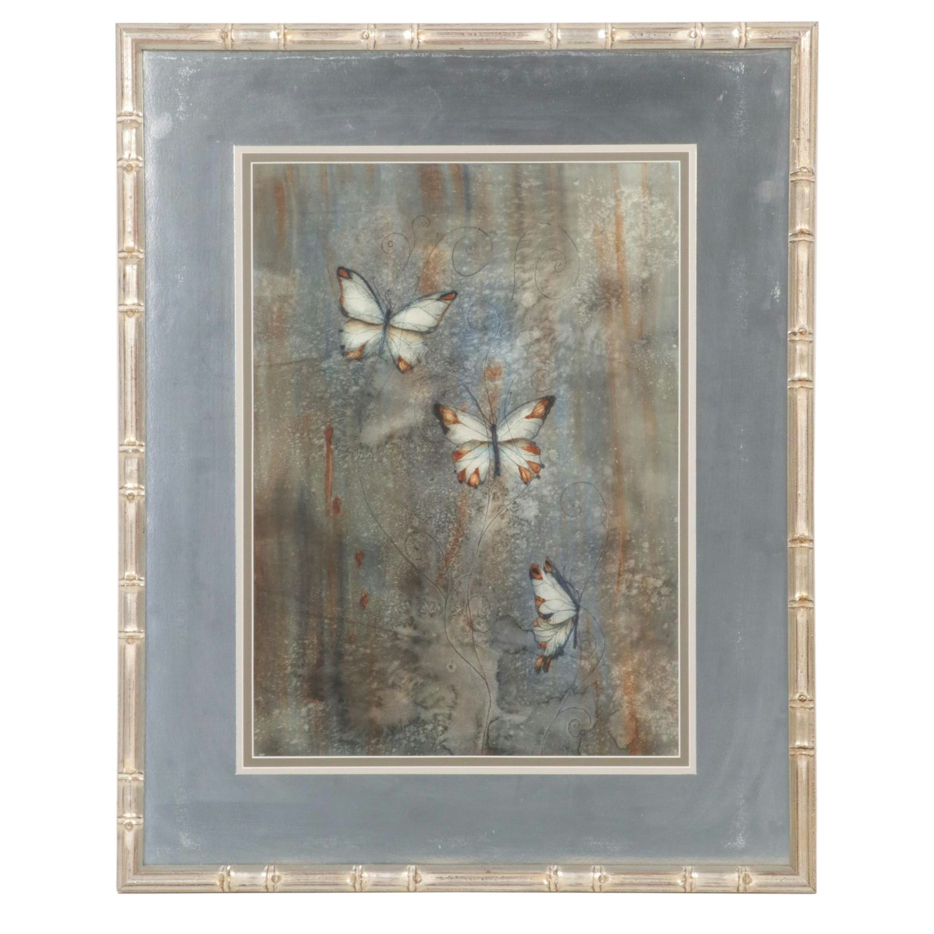 Mona Royer Butterfly Motif Watercolor Painting