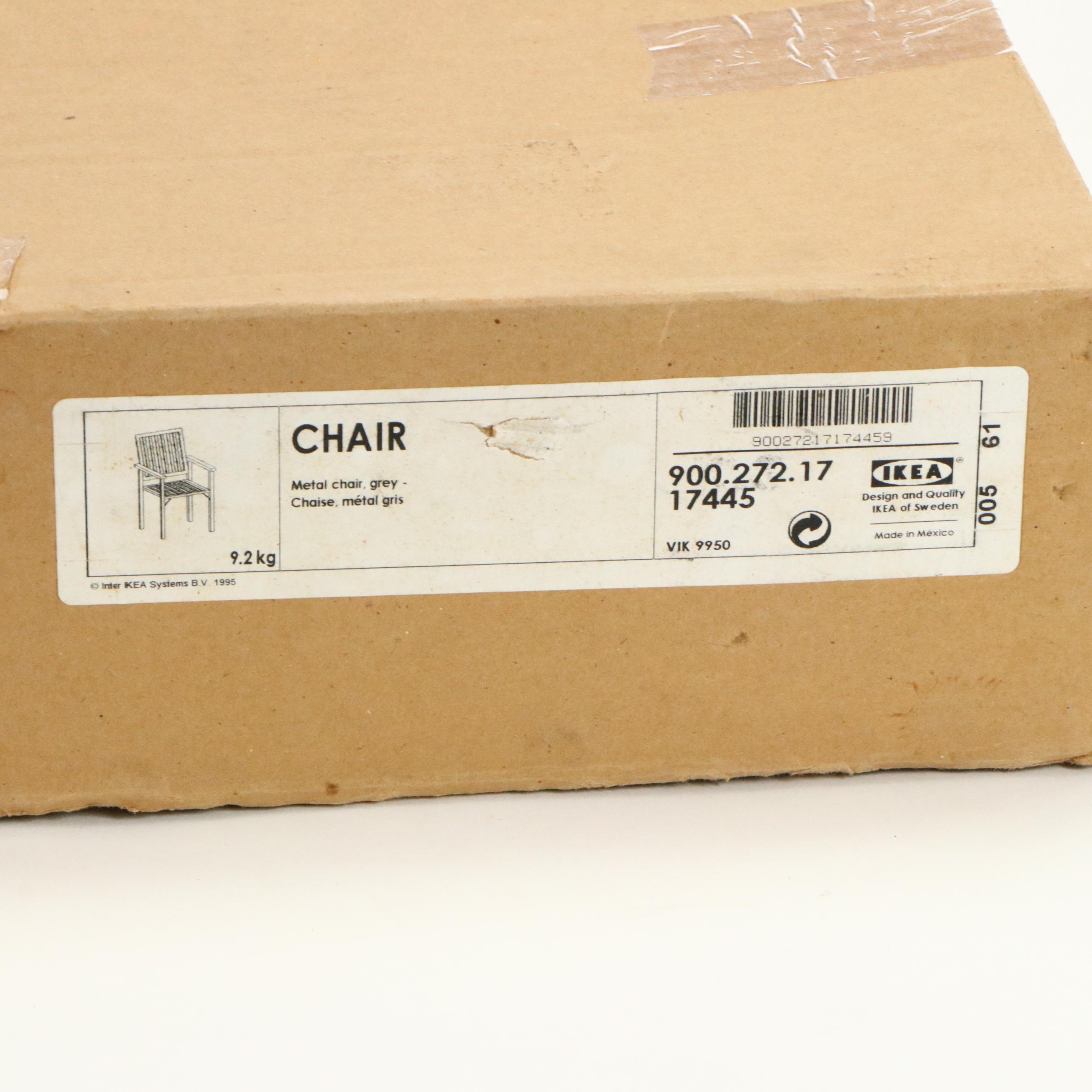 Teak Folding Table with IKEA "Molger" Storage Bench and Metal Chair