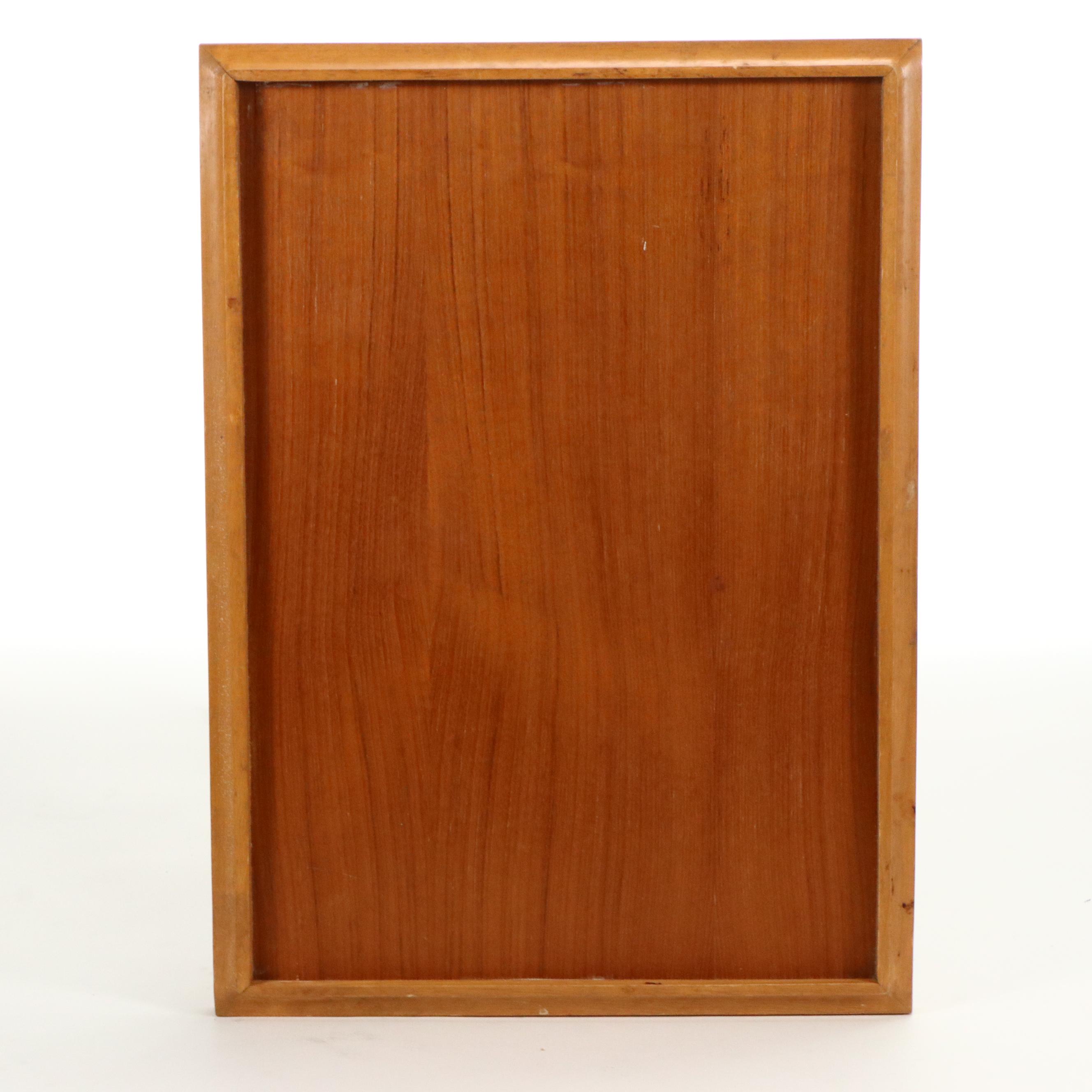 Teak Folding Table with IKEA "Molger" Storage Bench and Metal Chair