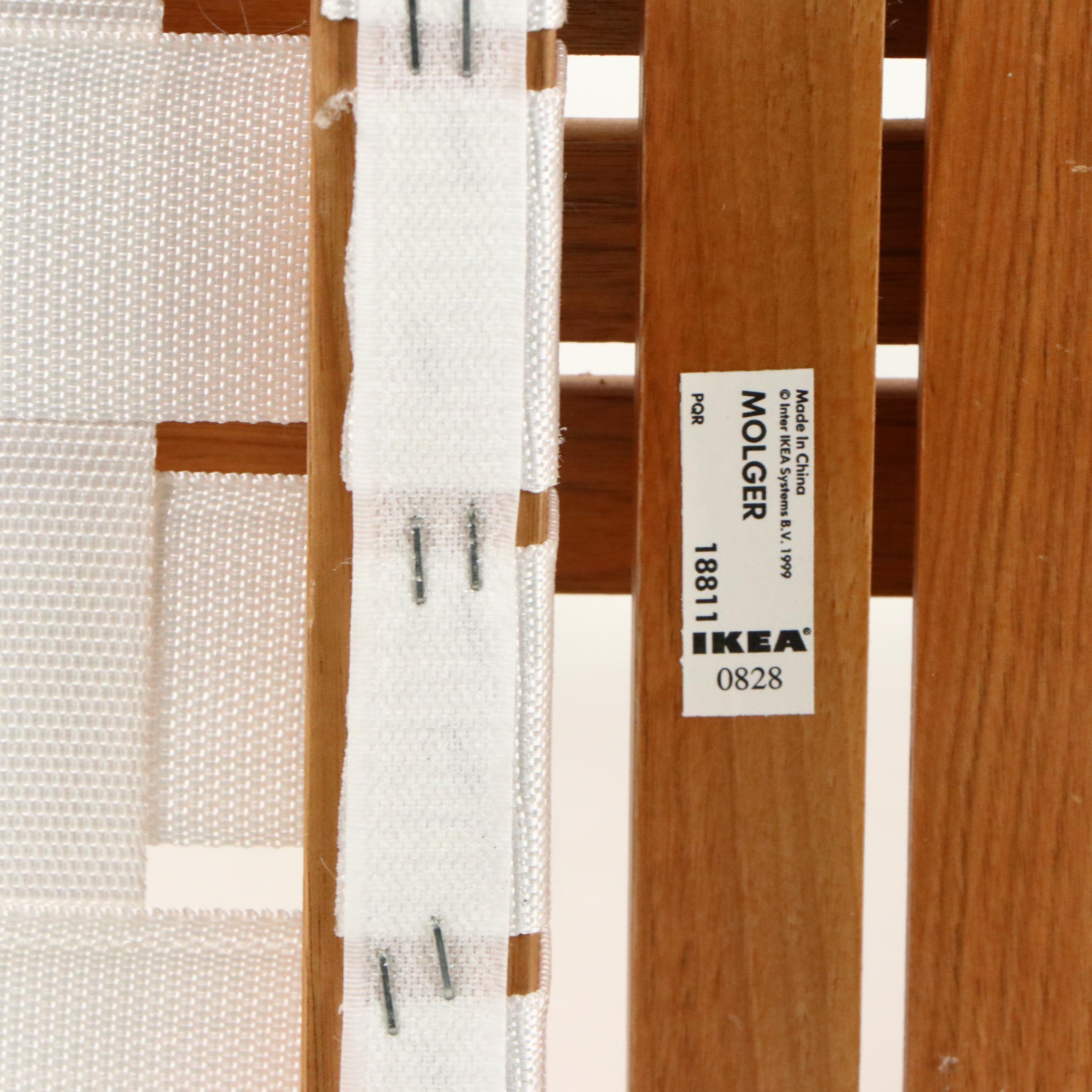 Teak Folding Table with IKEA "Molger" Storage Bench and Metal Chair