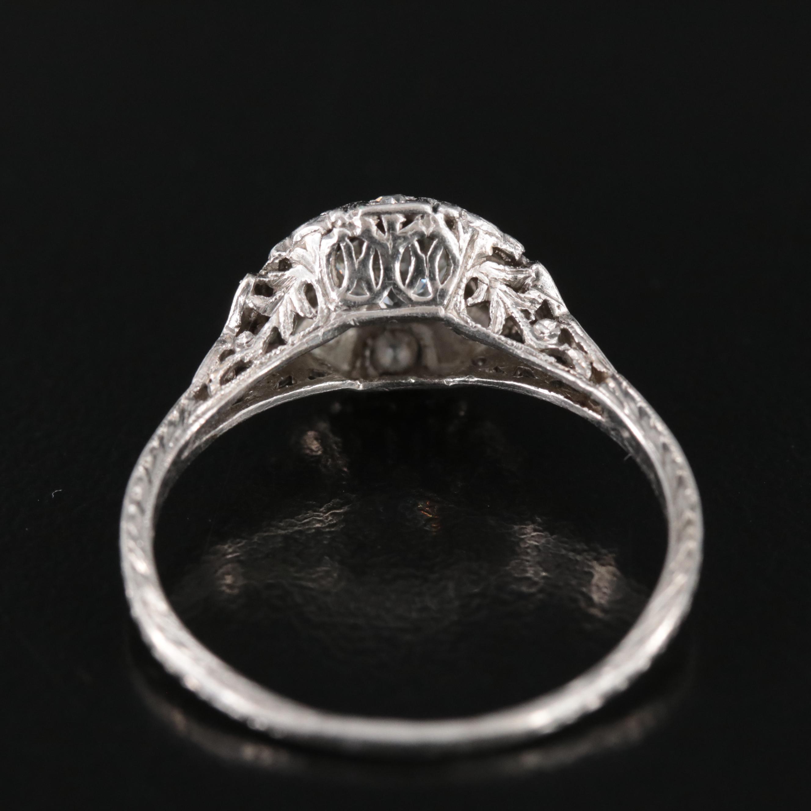 Art Deco Platinum 0.83 CTW Diamond Ring