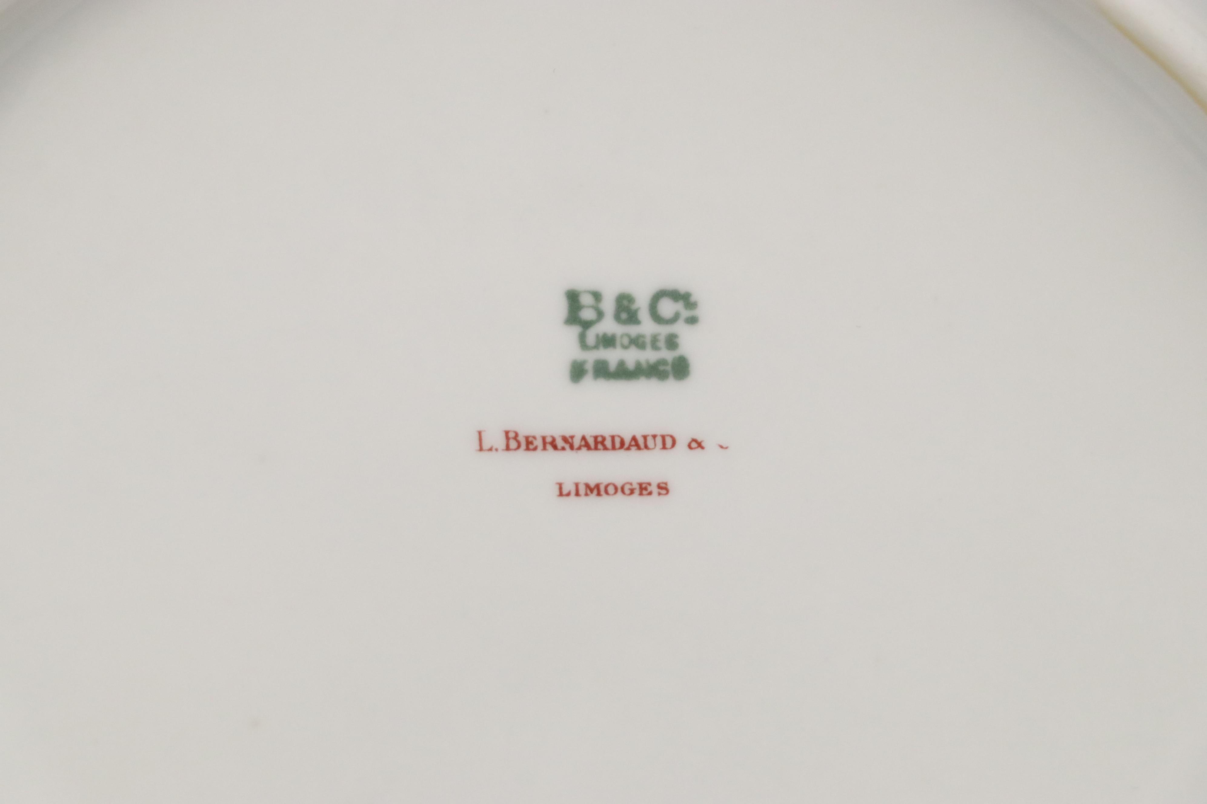 French L. Bernardaud & Co. Porcelain Dinnerware with Floral Motif