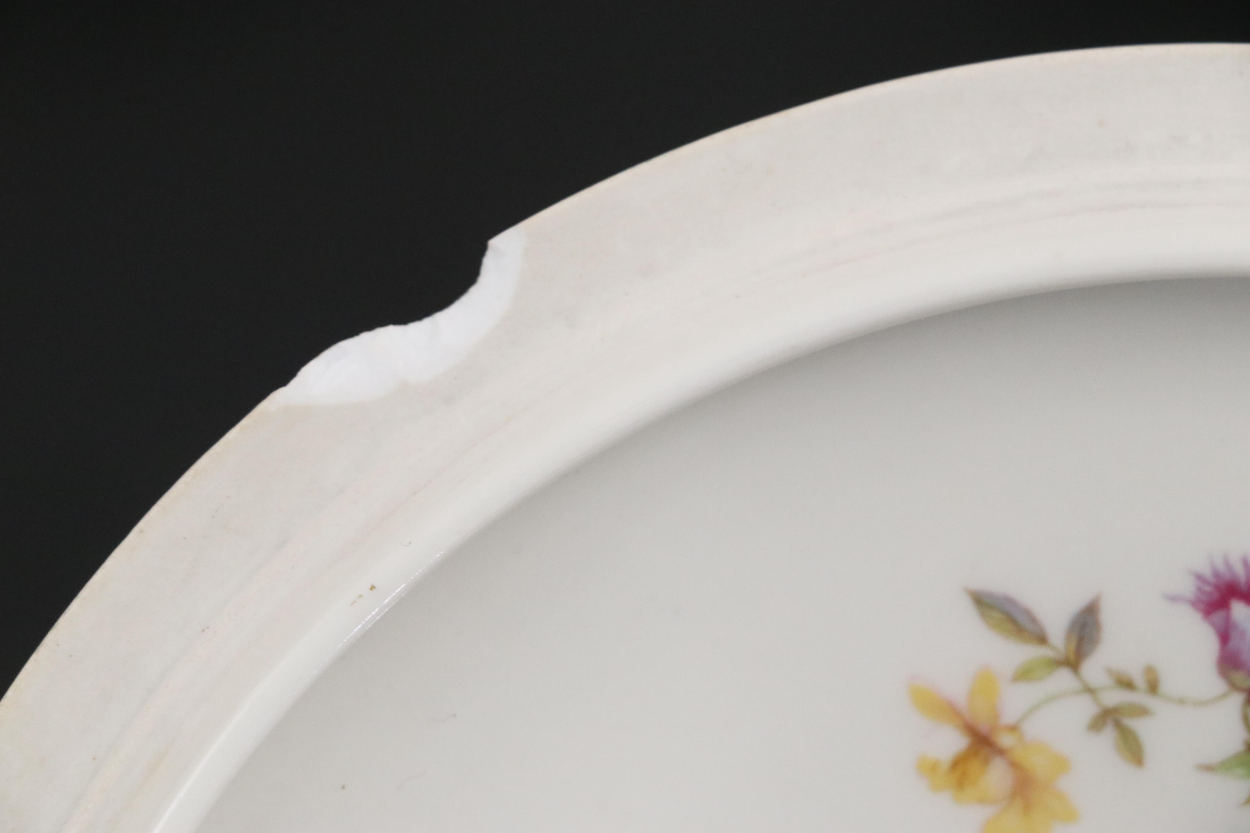 French L. Bernardaud & Co. Porcelain Dinnerware with Floral Motif