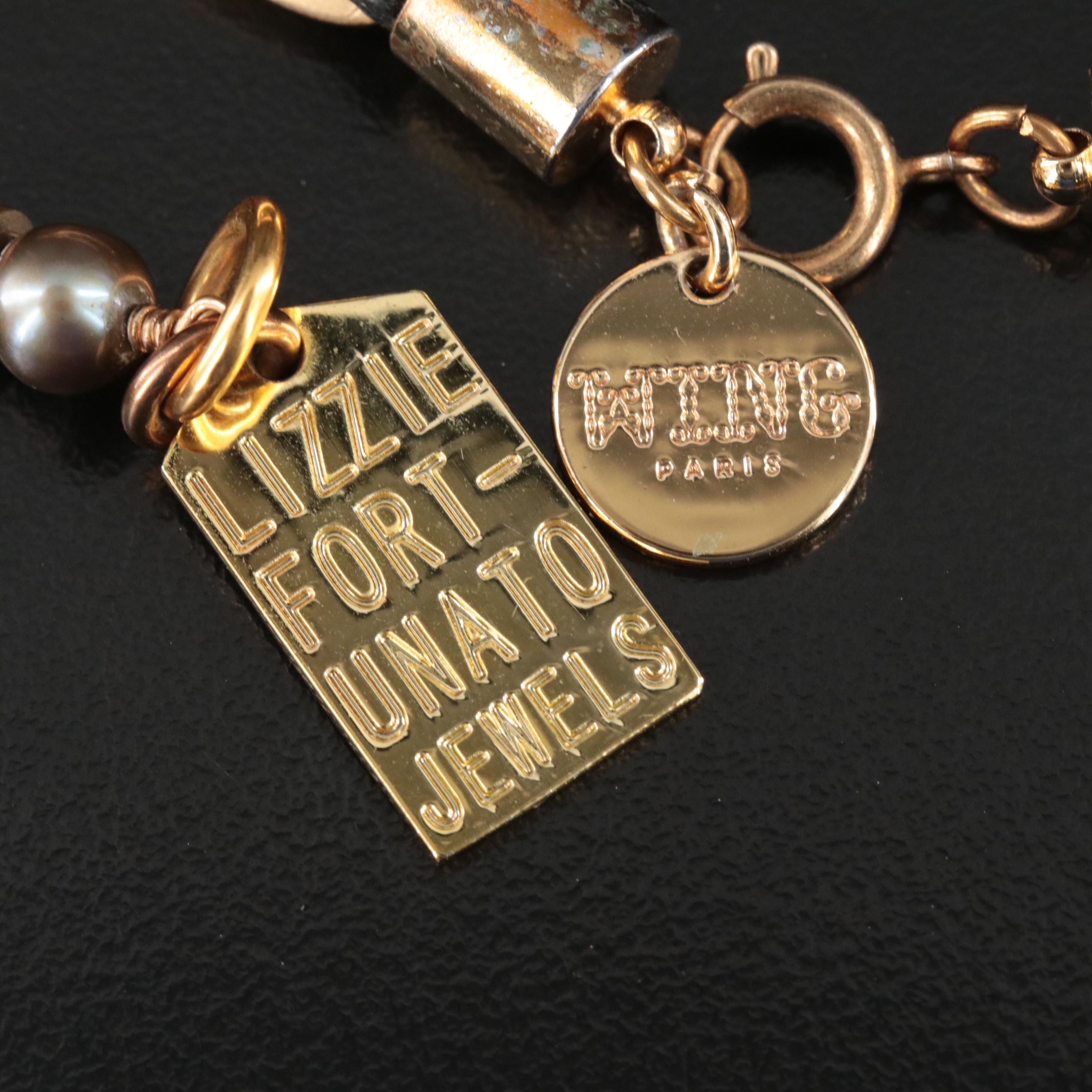 Lizzie Fortunato and French Wing Paris Necklaces