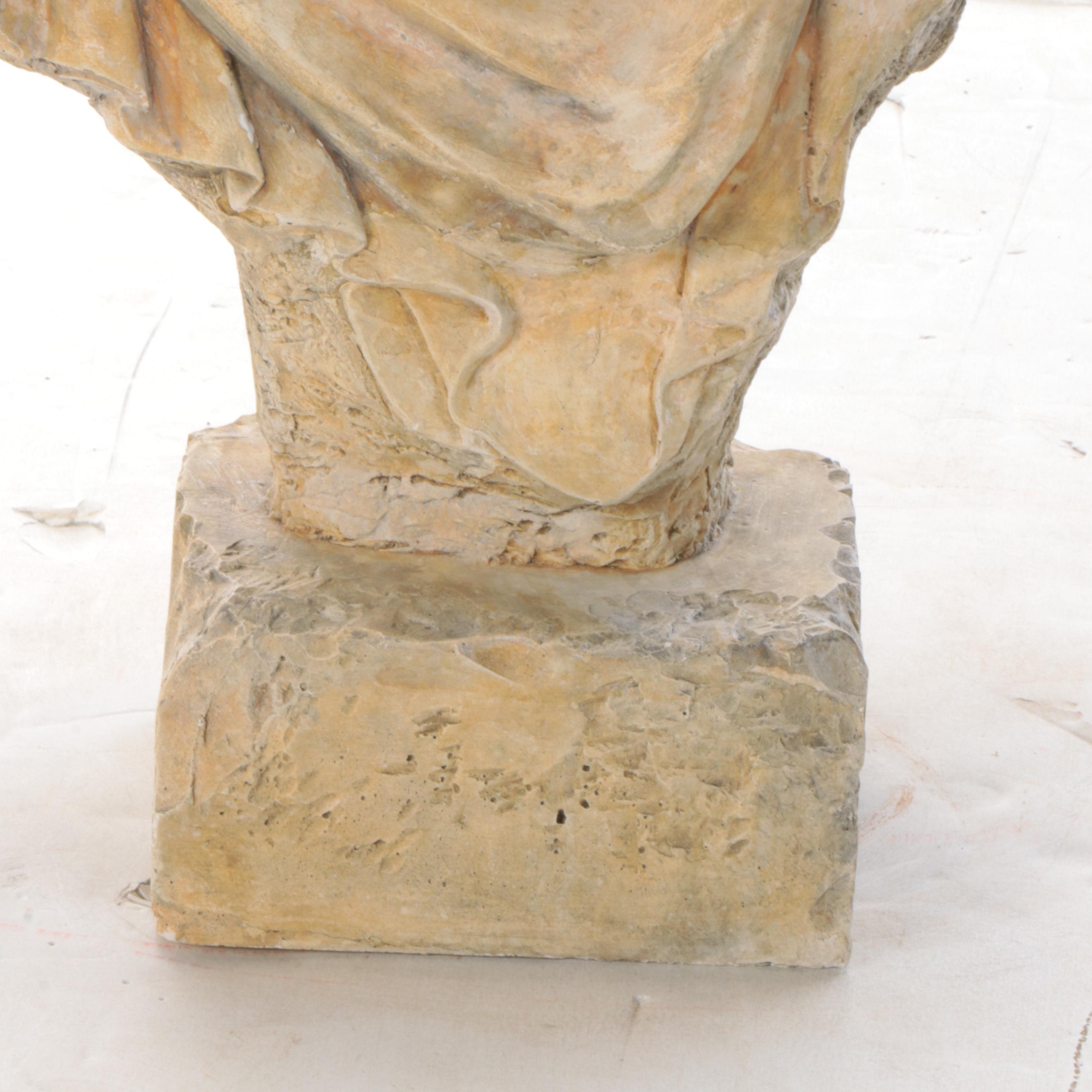 Stone Composite Replica Bust of Julius Caesar, Contemporary