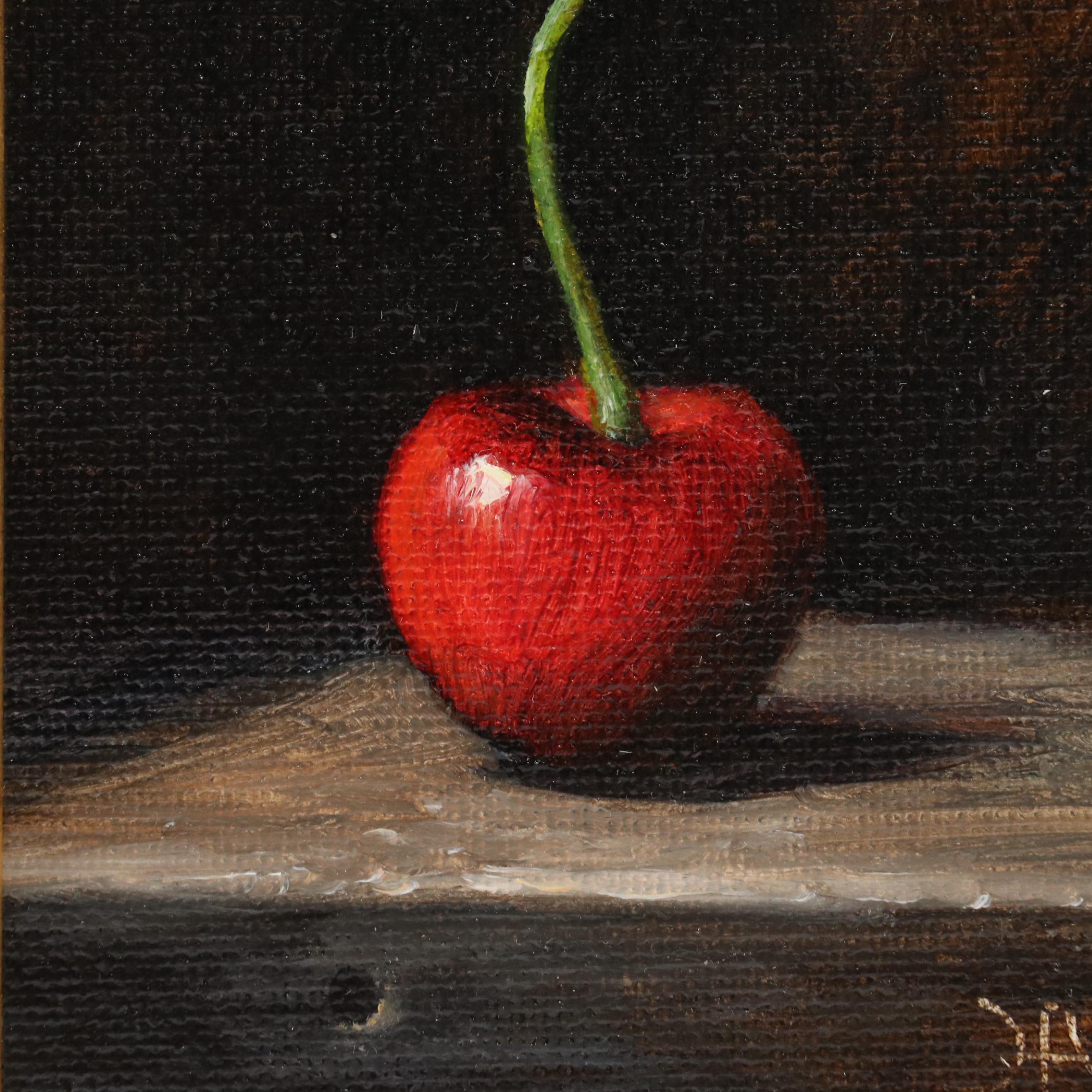 Houra Alghizzi Still Life Oil Painting "Red Cherry," 2024