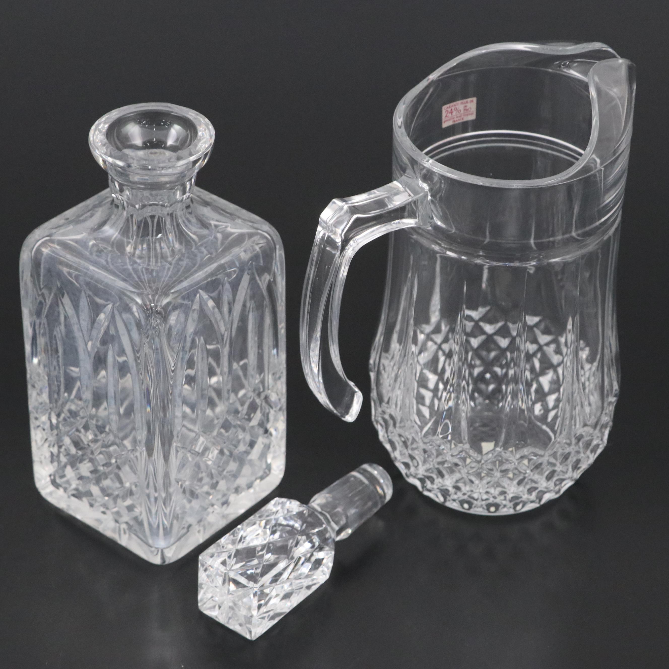 Cristal D'Arques French Crystal "Longchamps" Tableware and Other Decanter