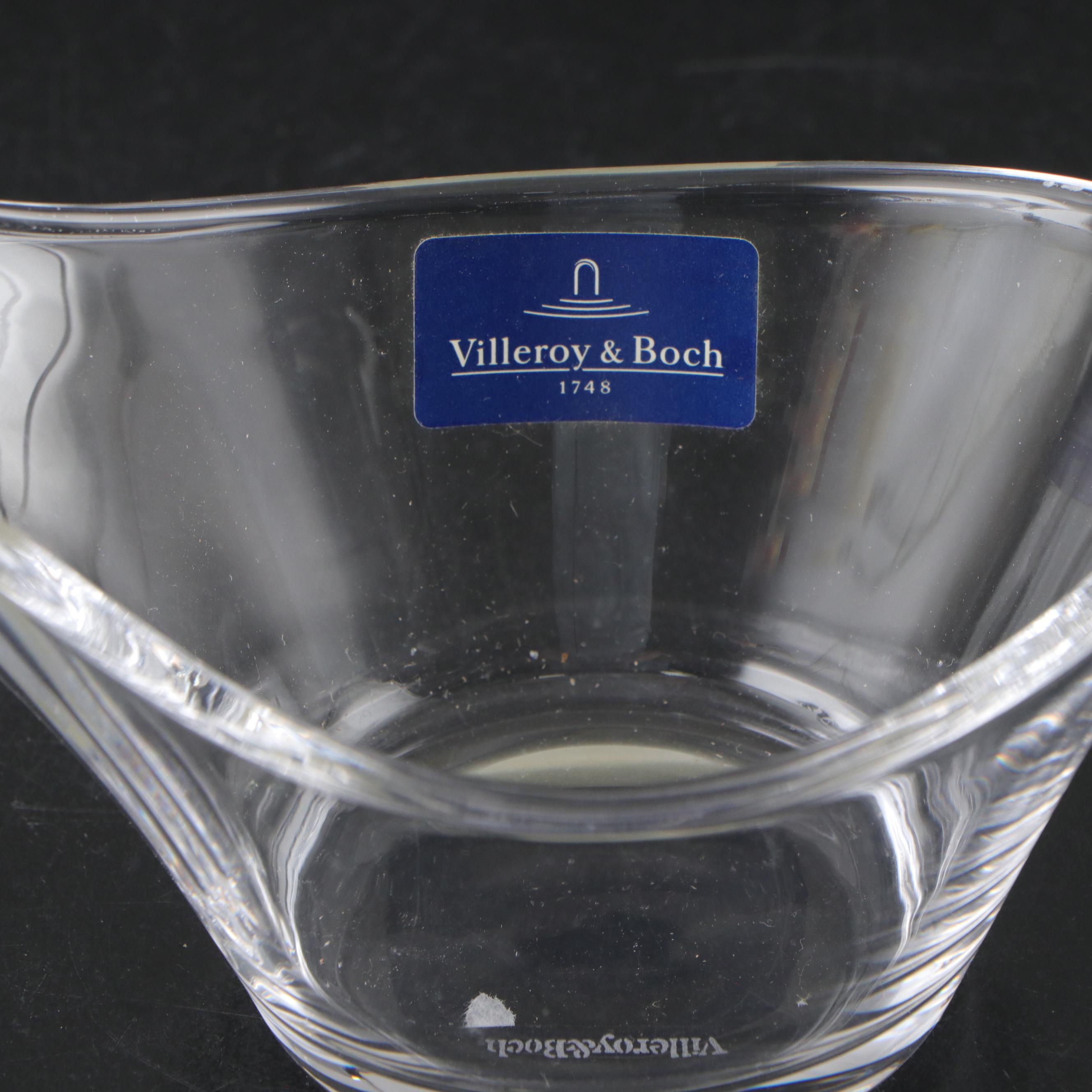 Villeroy & Boch Sauce Glass Boats with Etched Glass Flute and Vase
