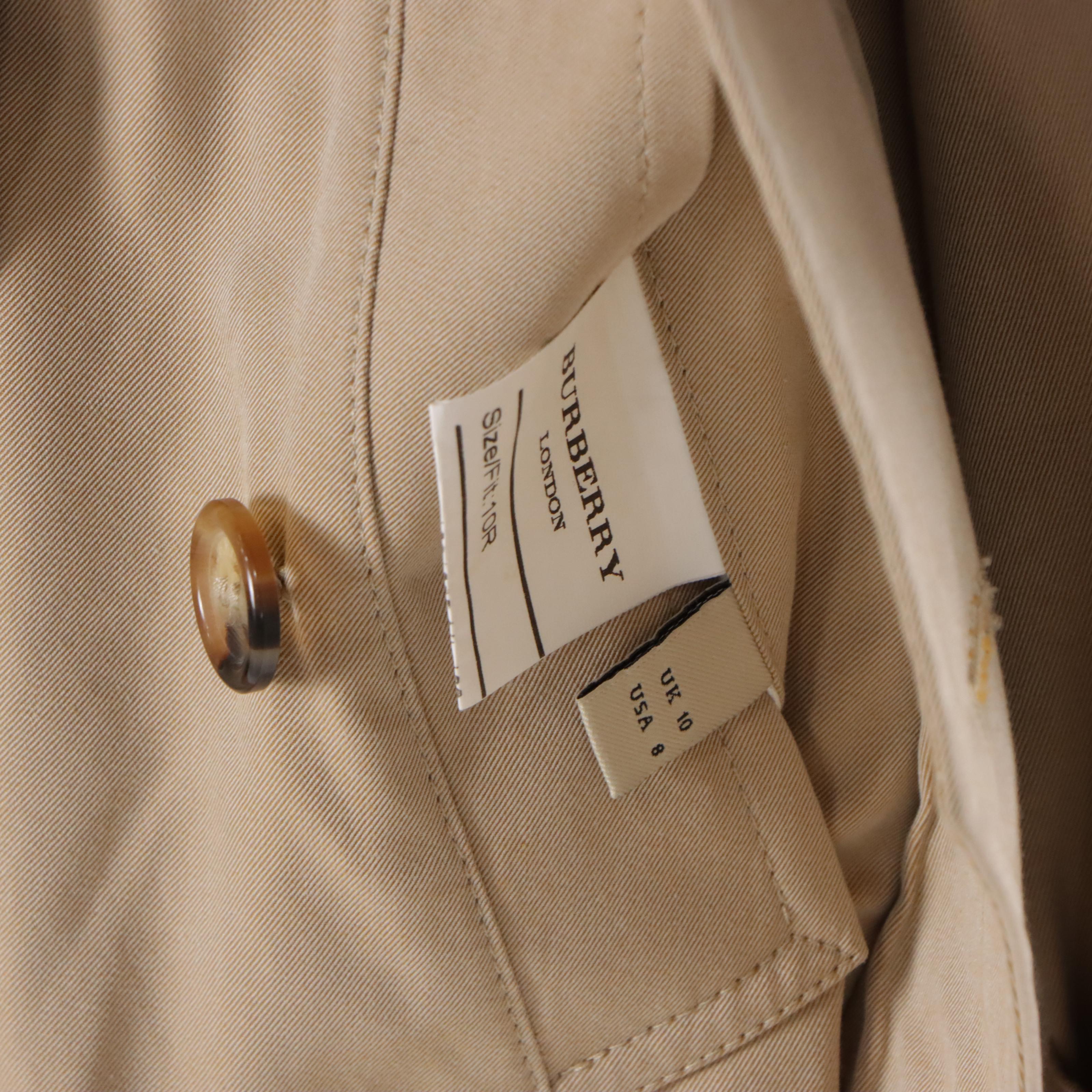 Burberry Cotton Double-Breasted Trench Coat and Detachable Wool Coat Liner