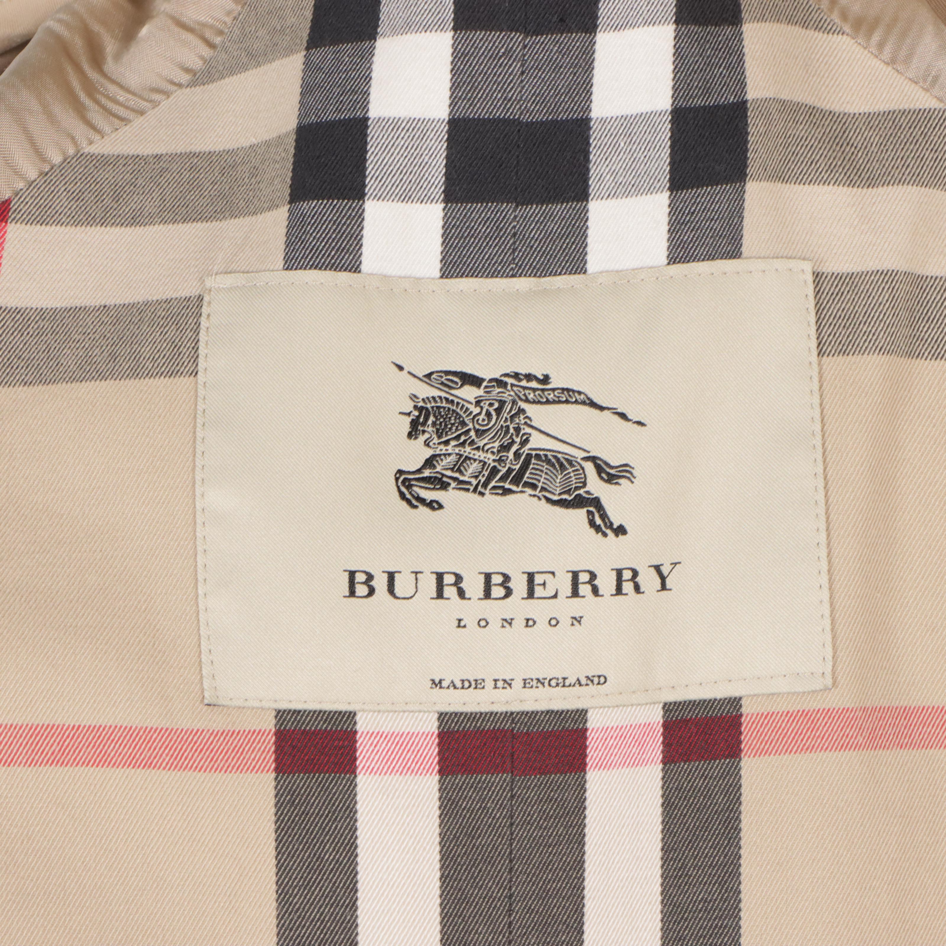 Burberry Cotton Double-Breasted Trench Coat and Detachable Wool Coat Liner
