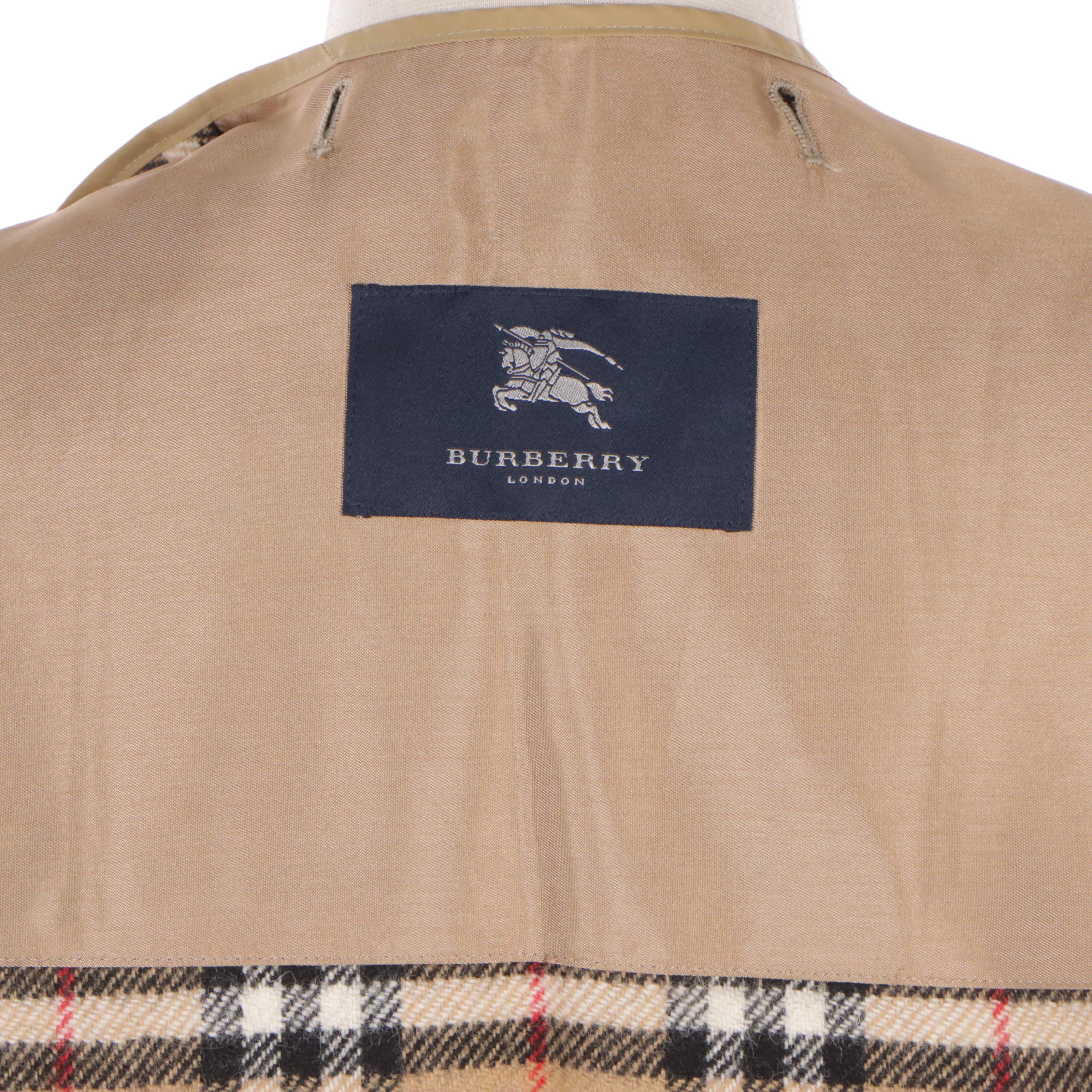 Burberry Cotton Double-Breasted Trench Coat and Detachable Wool Coat Liner