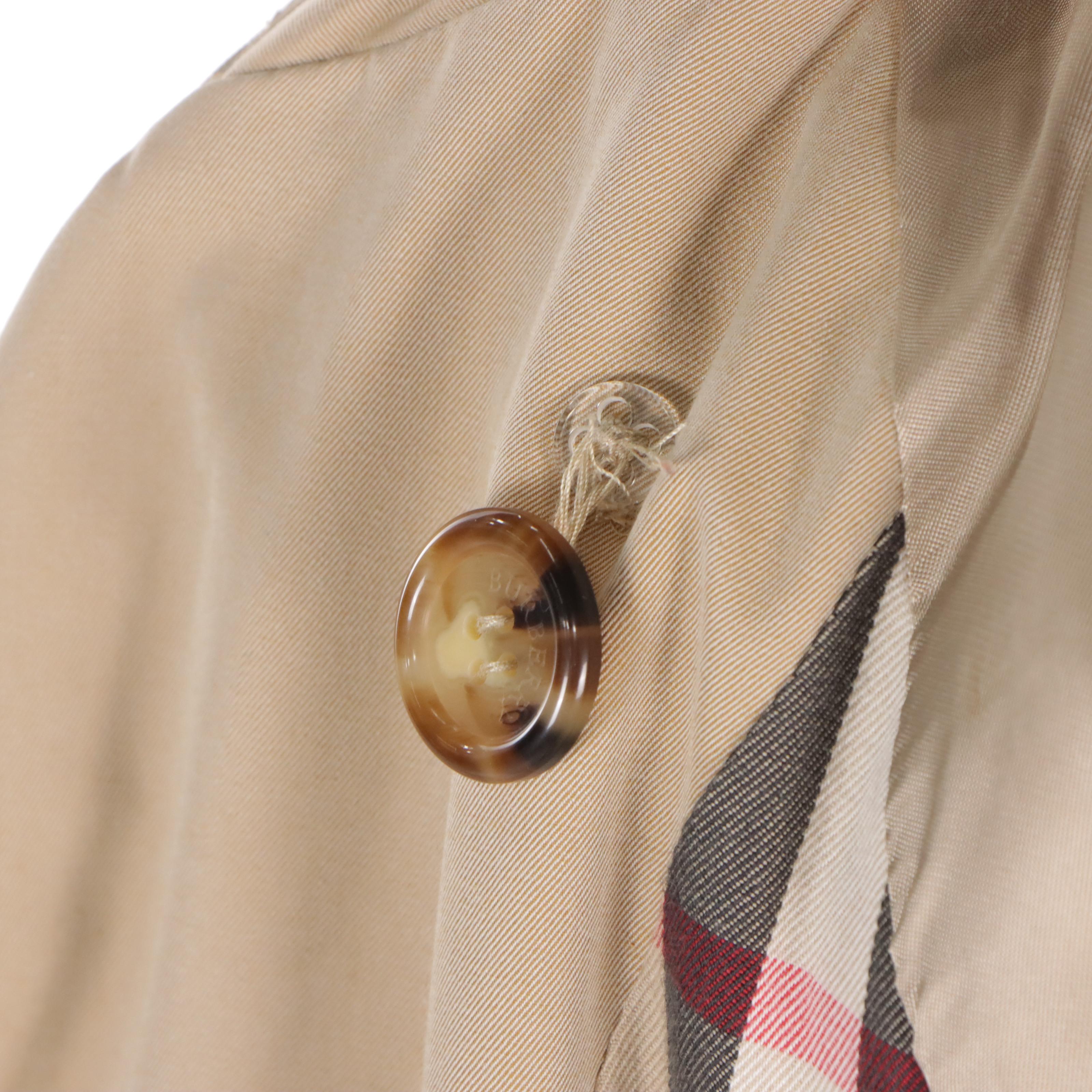 Burberry Cotton Double-Breasted Trench Coat and Detachable Wool Coat Liner