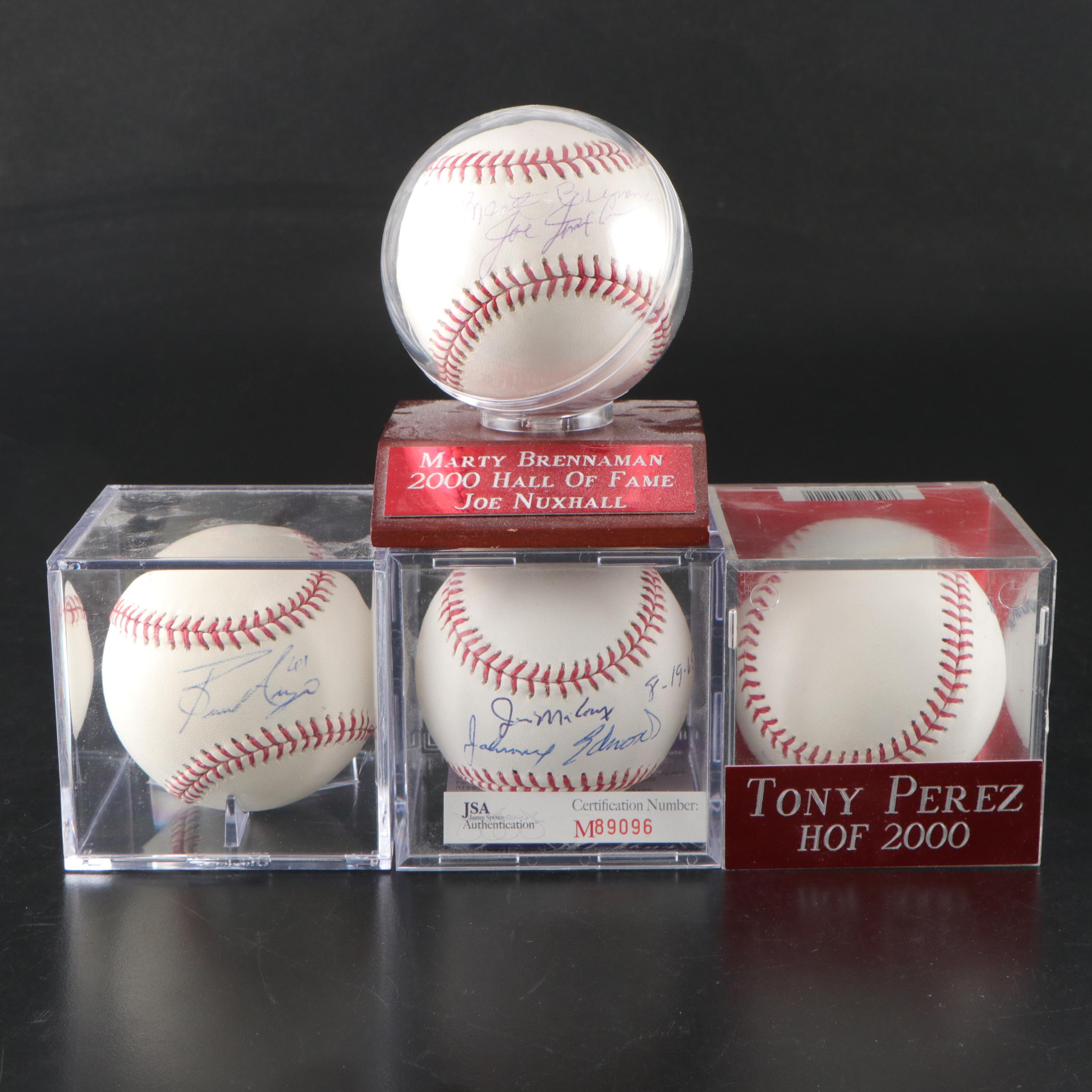 Tony Perez, Marty Brennaman, Joe Nuxhall, and More Signed Rawlings Baseballs