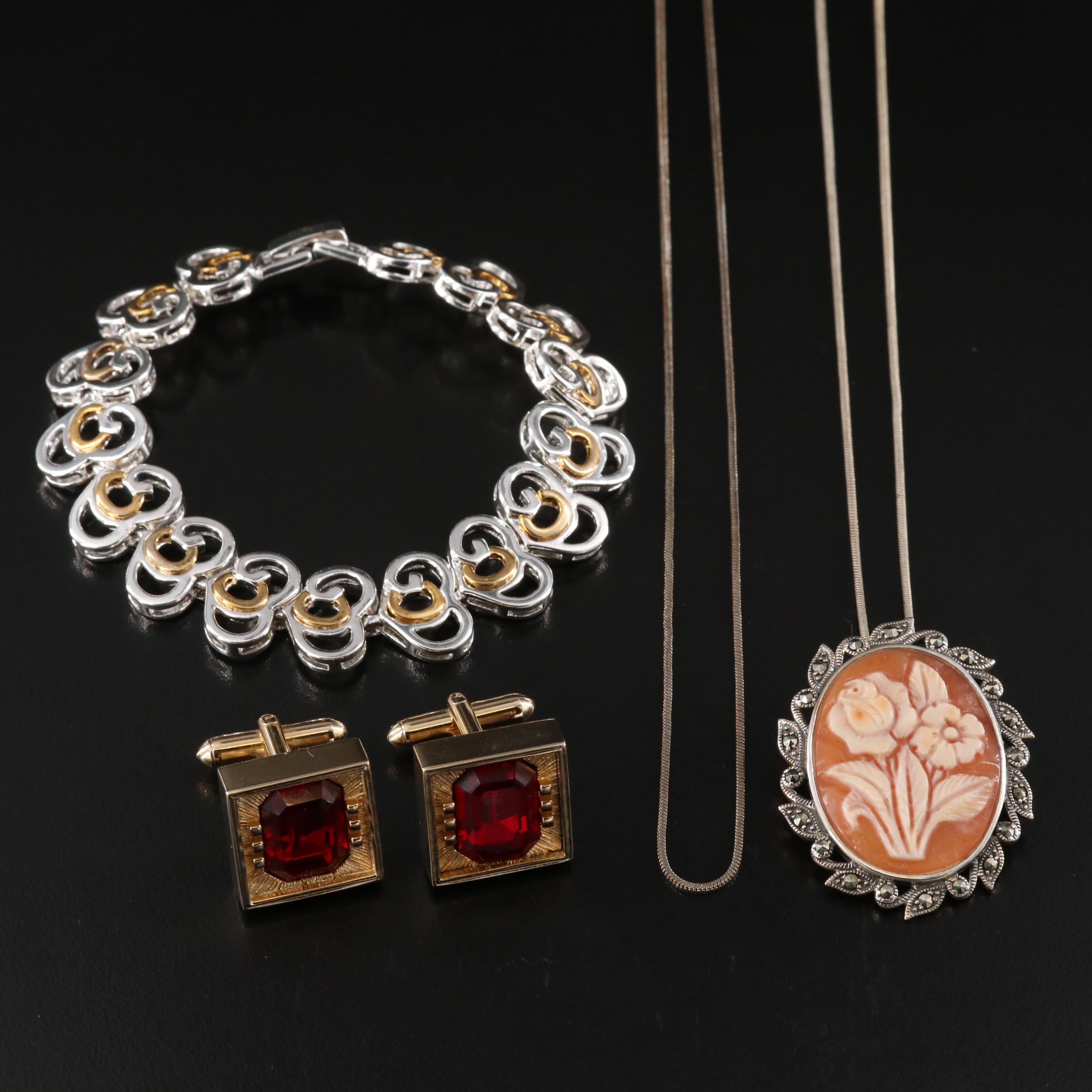 Sterling Cameo Converter Pendant Necklace Featured in Jewelry Collection