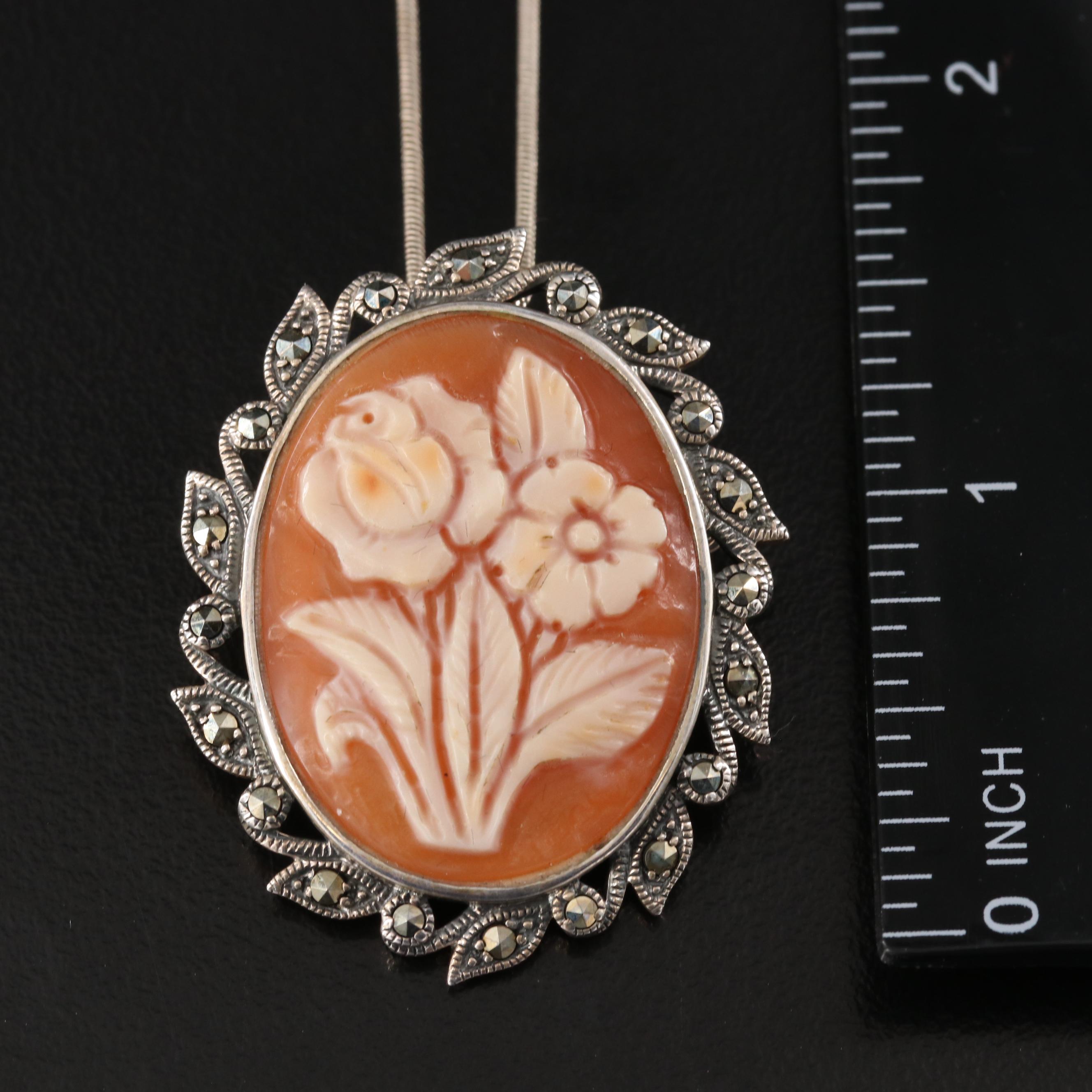 Sterling Cameo Converter Pendant Necklace Featured in Jewelry Collection