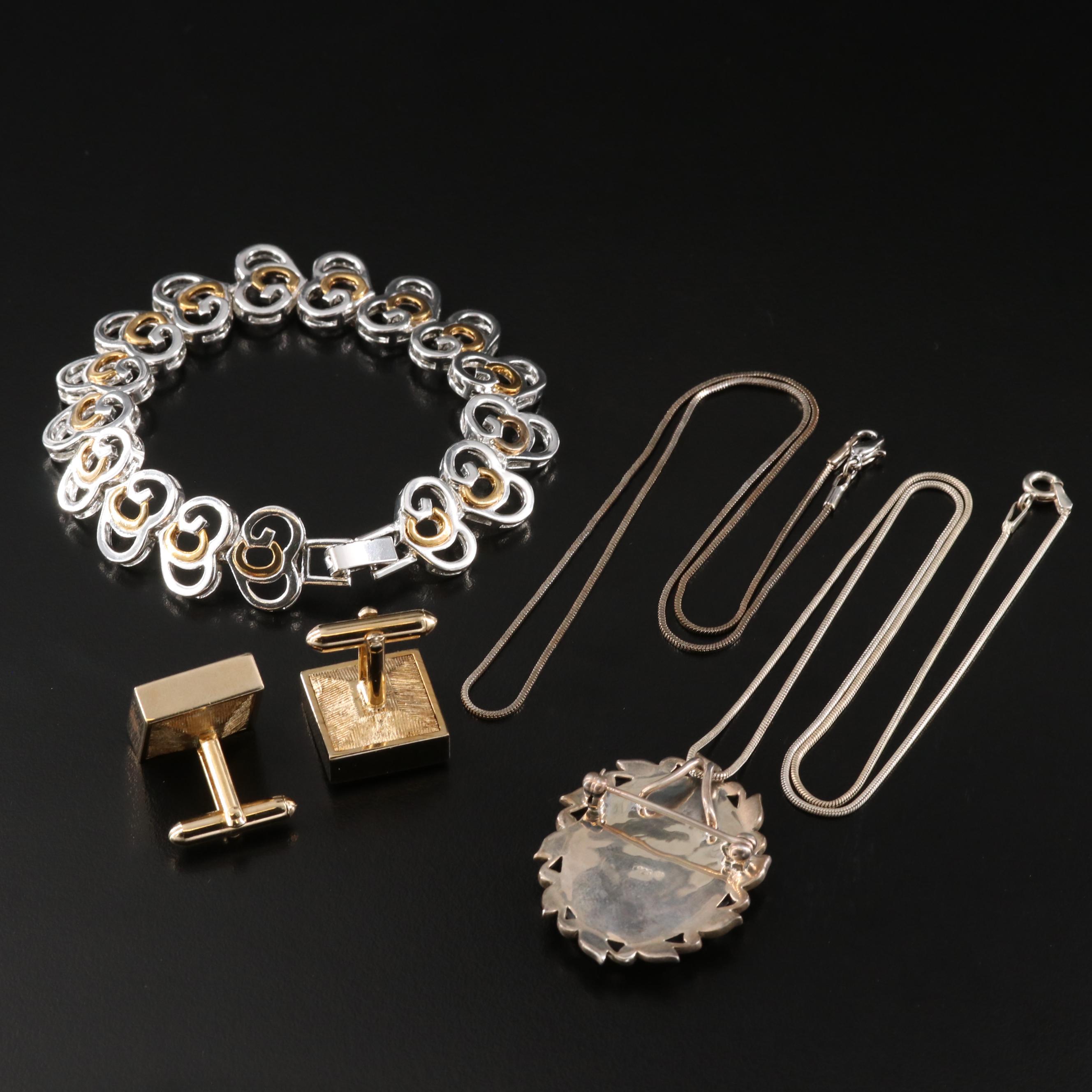 Sterling Cameo Converter Pendant Necklace Featured in Jewelry Collection