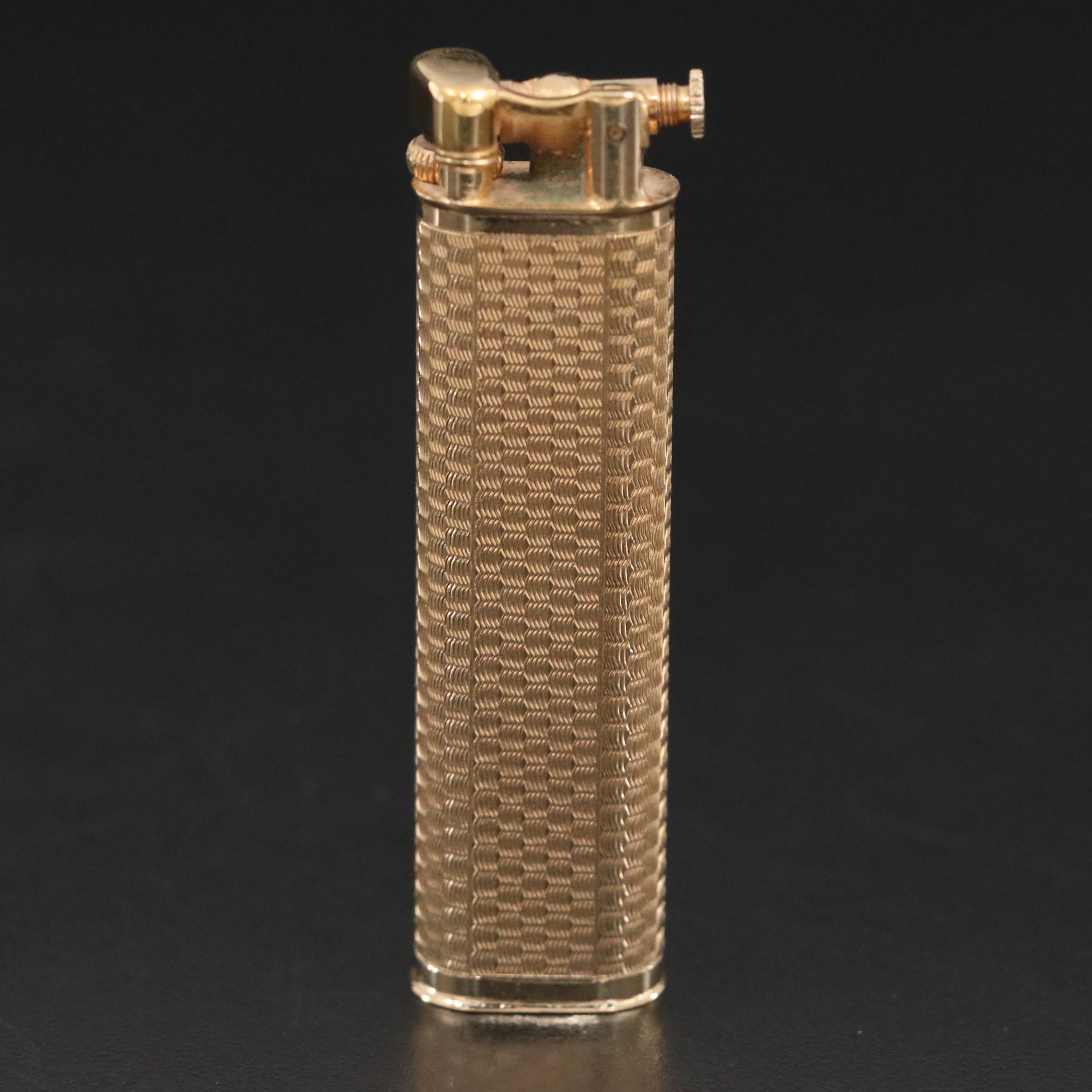 Dunhill "Sylph" Engine Turned Plate Lighter, Mid to Late 20th C.