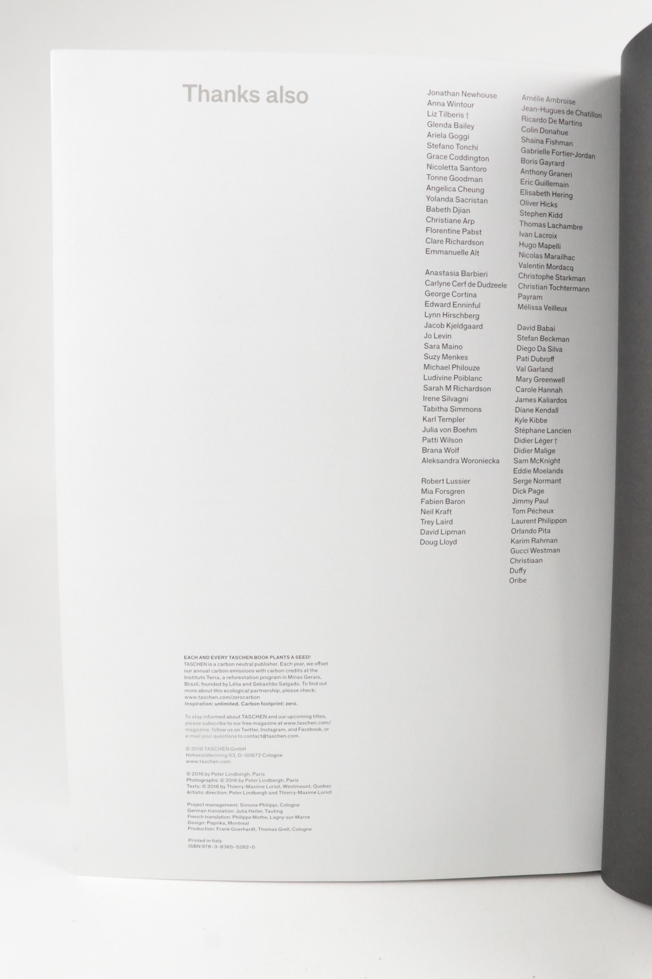 "Peter Lindbergh: A Different Vision" Edited by Thierry-Maxime Loriot, 2016