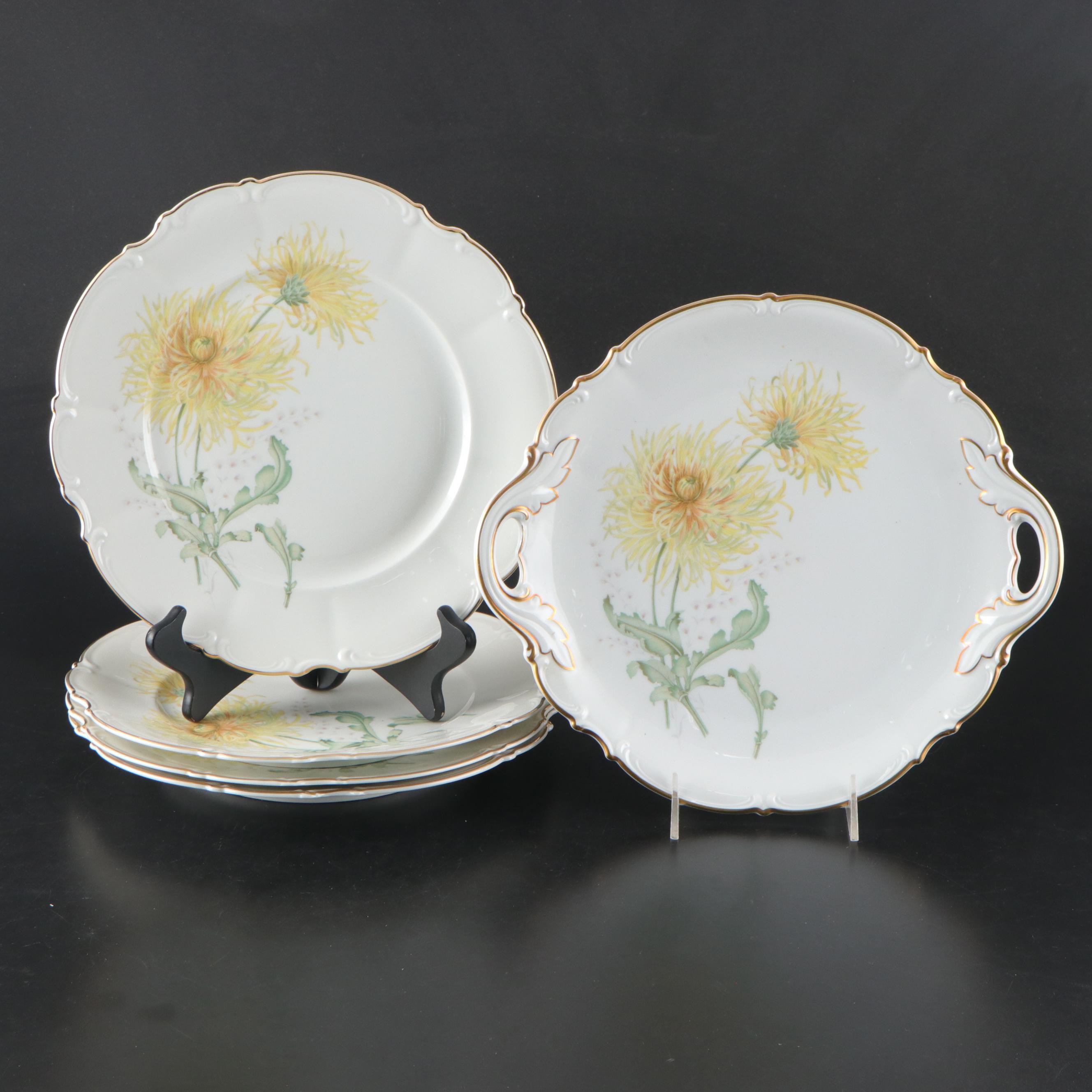 Hutschenreuther "The Chrysanthemum" Dessert Set with Other Tableware