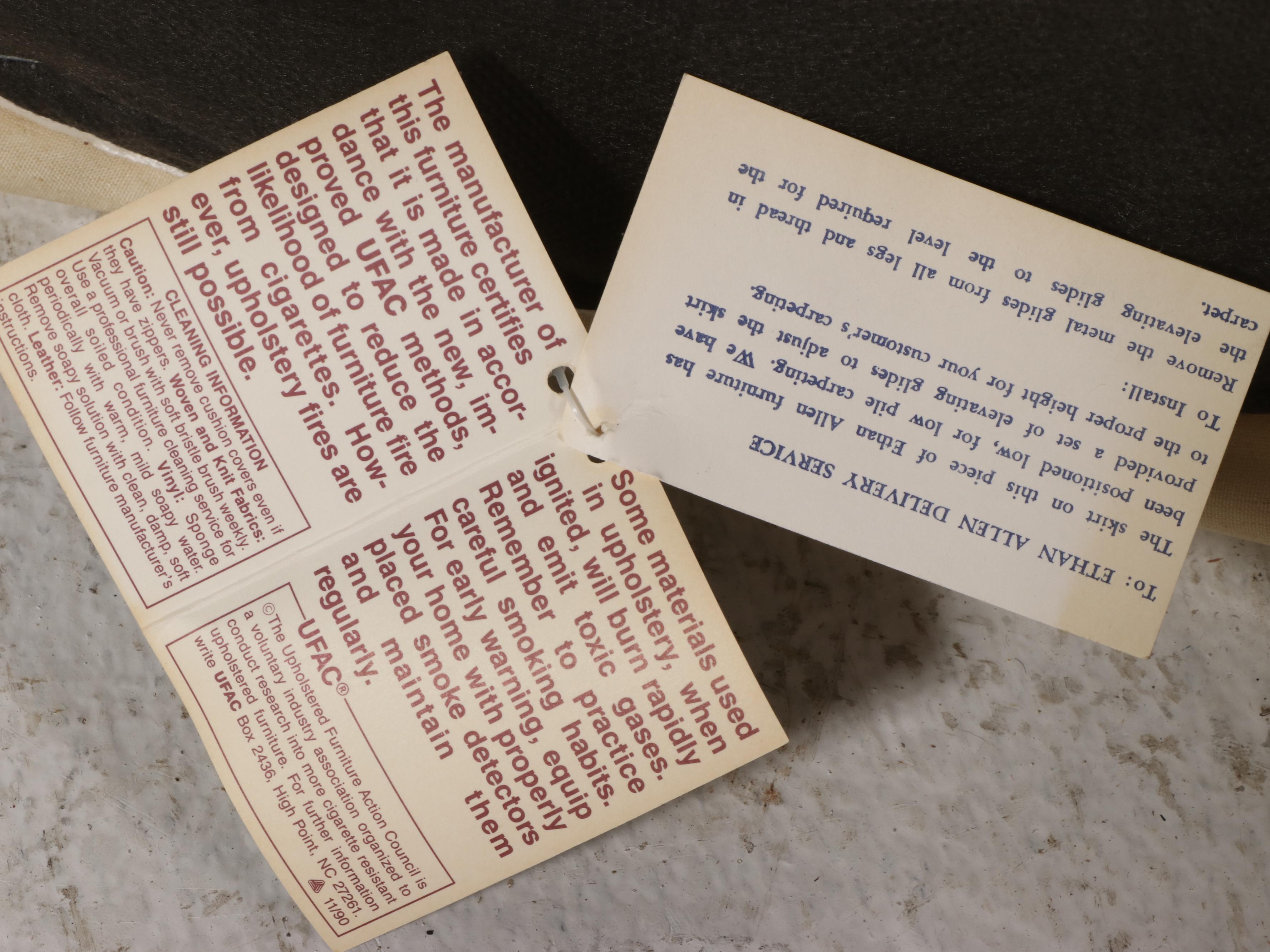 Ethan Allen Custom-Upholstered and Button-Tufted Ottoman, Late 20th Century