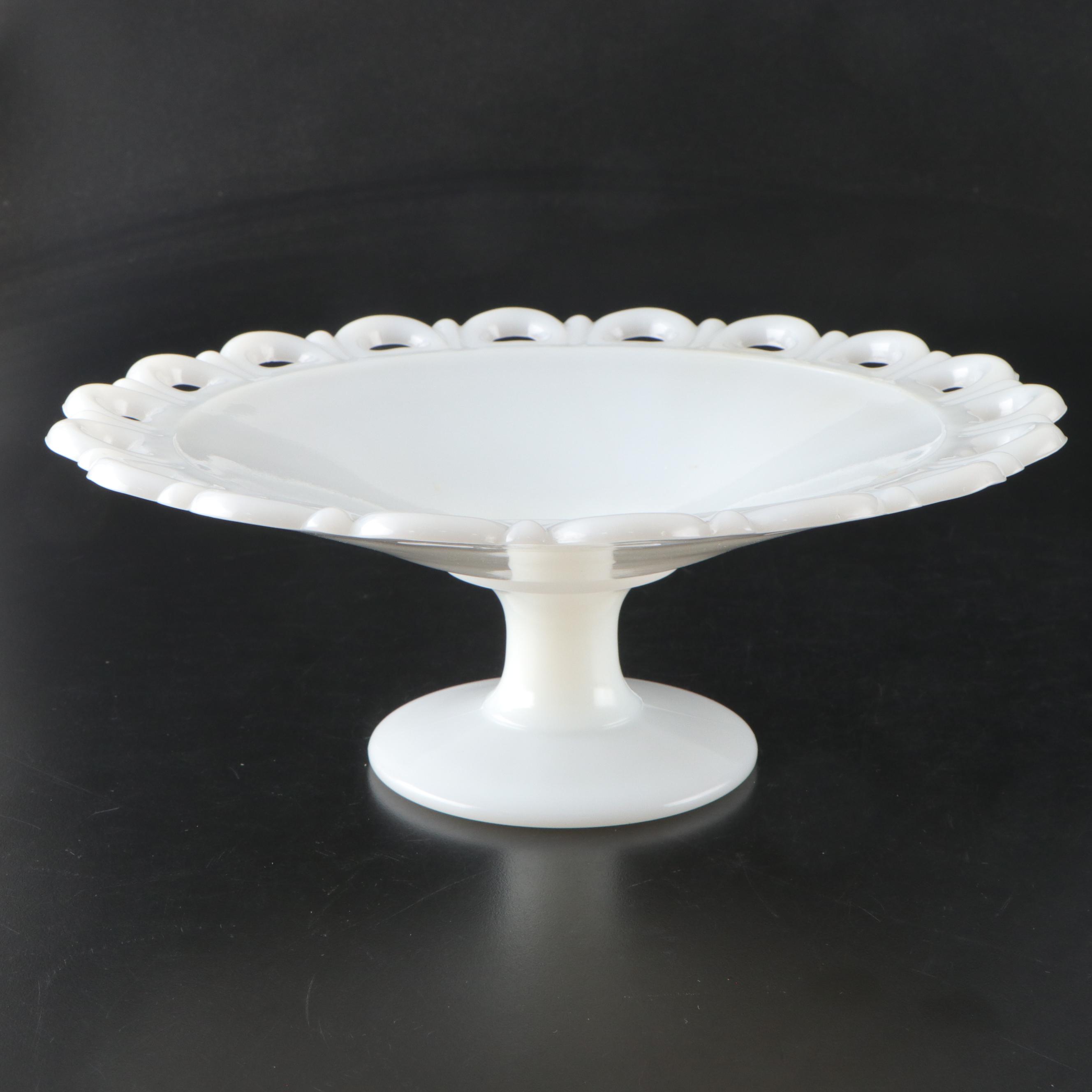 Imperial Glass Milk Glass Vases with Anchor-Hocking Milk Glass Compote and More