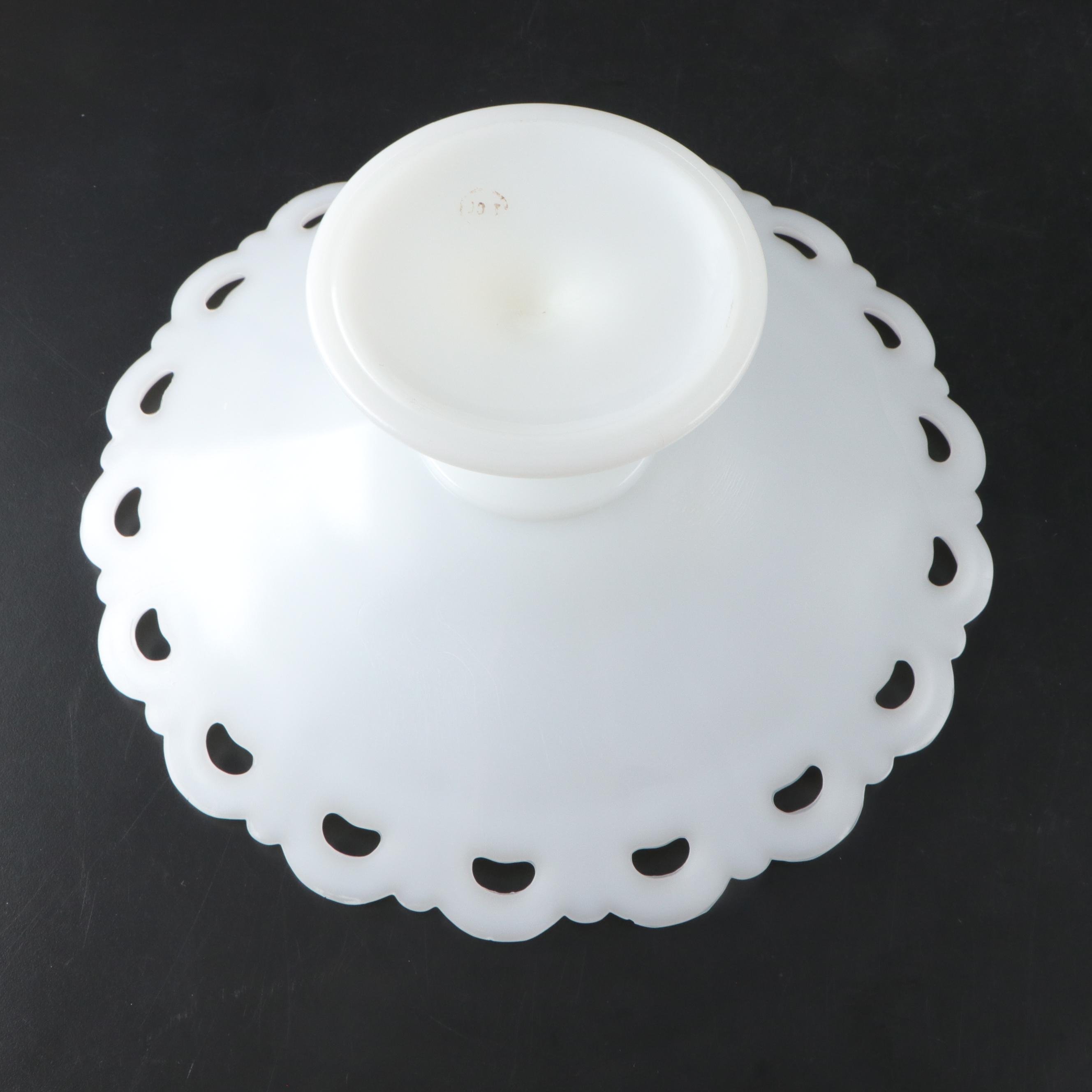 Imperial Glass Milk Glass Vases with Anchor-Hocking Milk Glass Compote and More