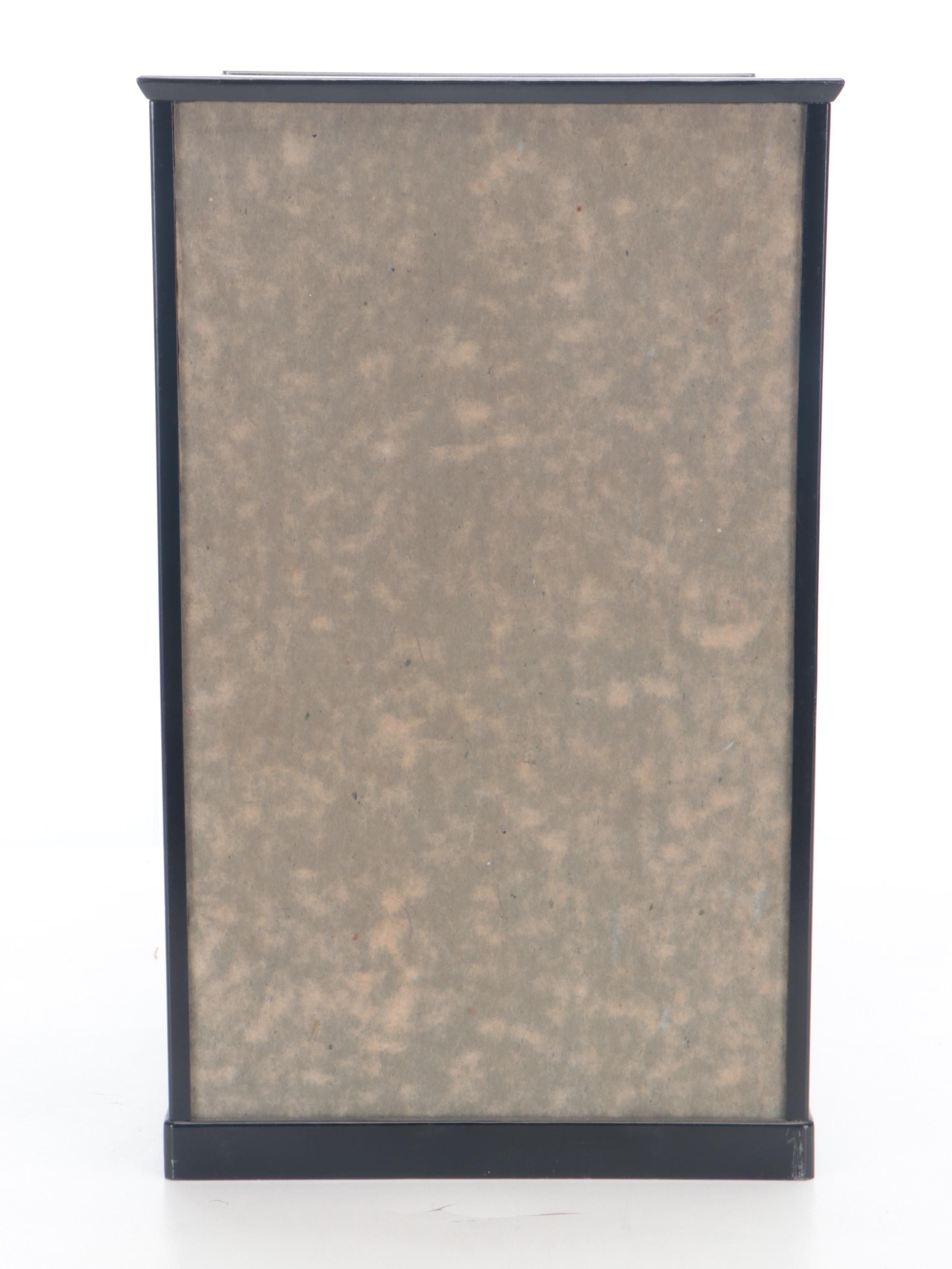 Japanese Composition Geisha Doll in Wood and Glass Display Case