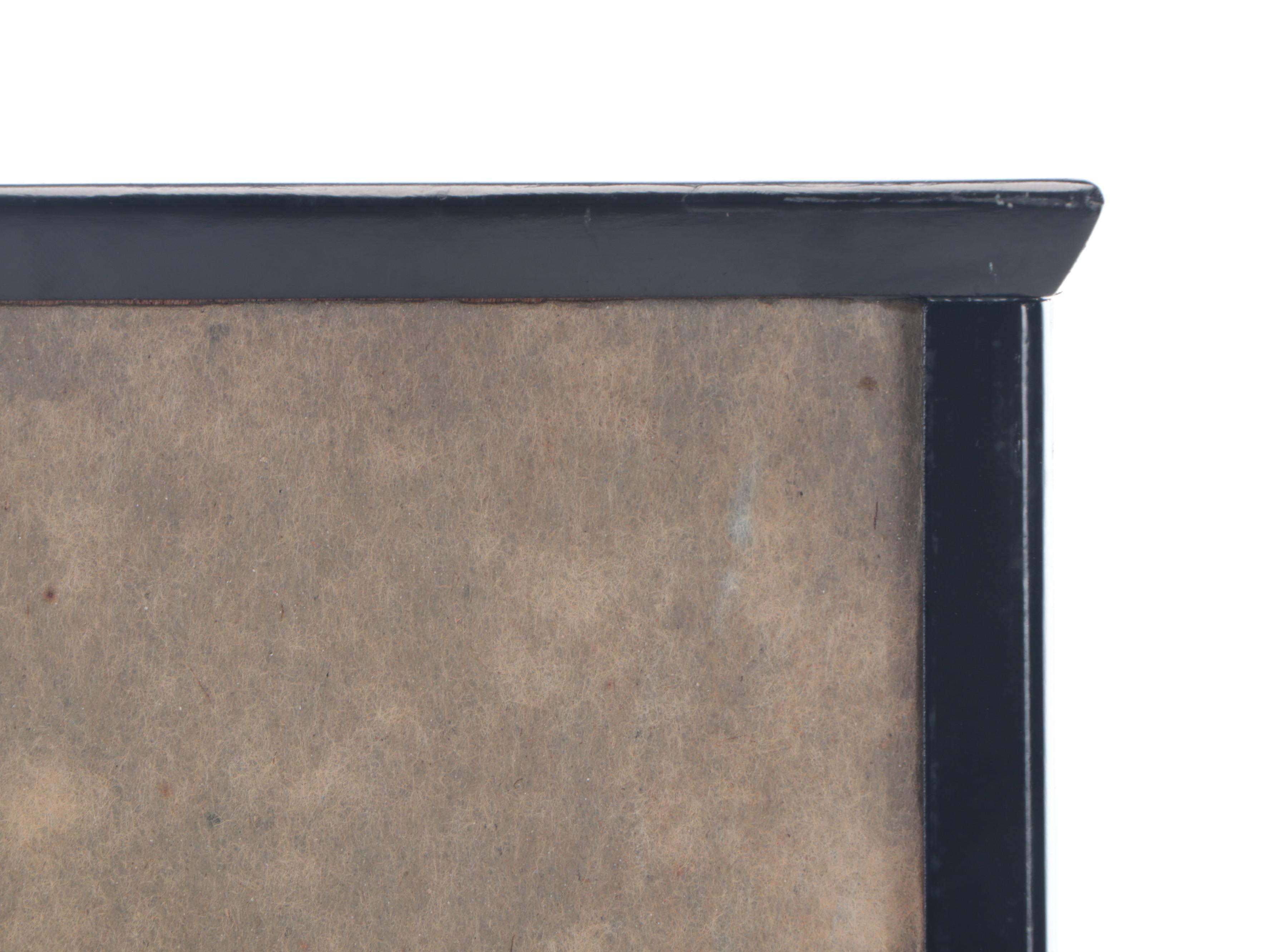 Japanese Composition Geisha Doll in Wood and Glass Display Case