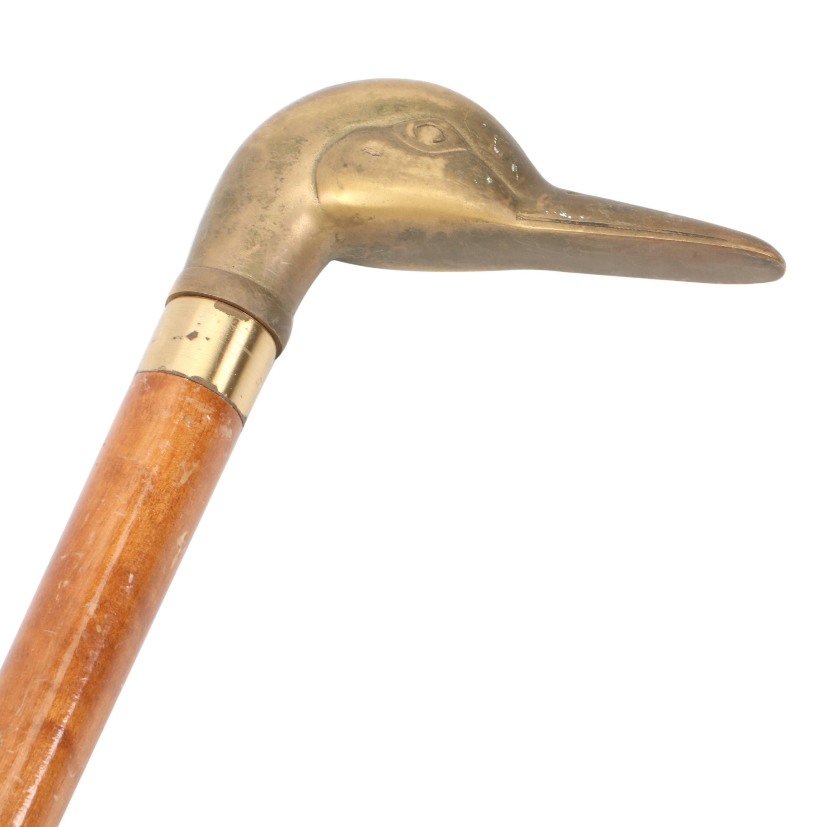 Brass Duck Head Handled Cane