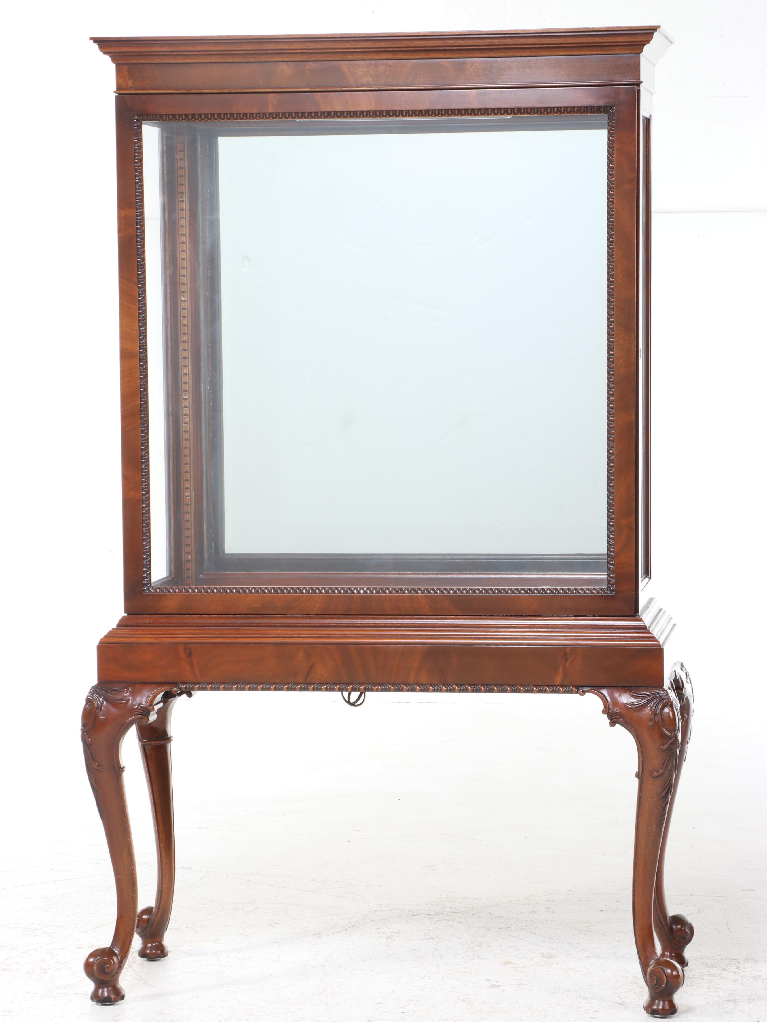 Colonial Manufacturing Co. "Treasure House" Mahogany Display Cabinet-on-Stand