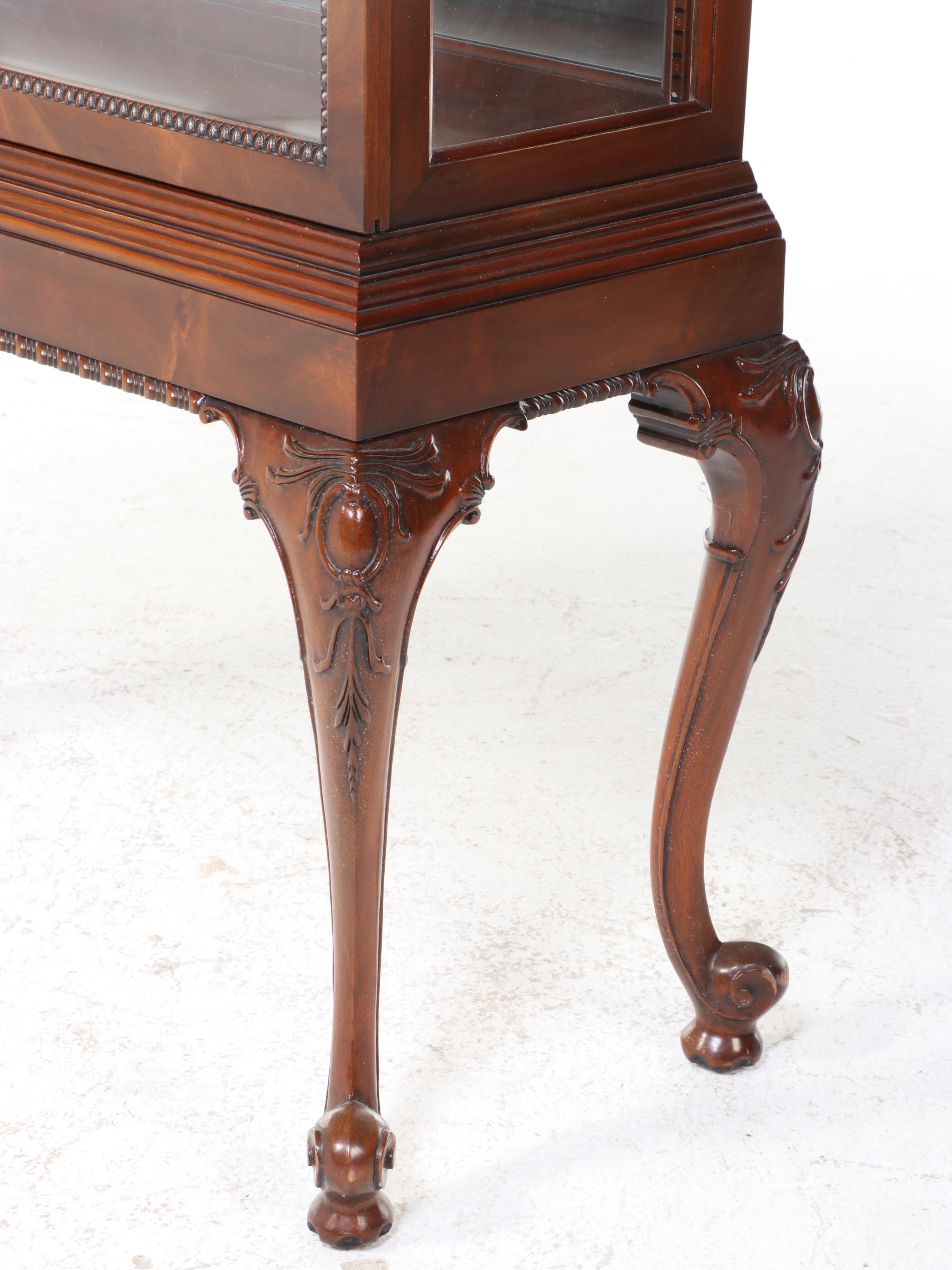 Colonial Manufacturing Co. "Treasure House" Mahogany Display Cabinet-on-Stand