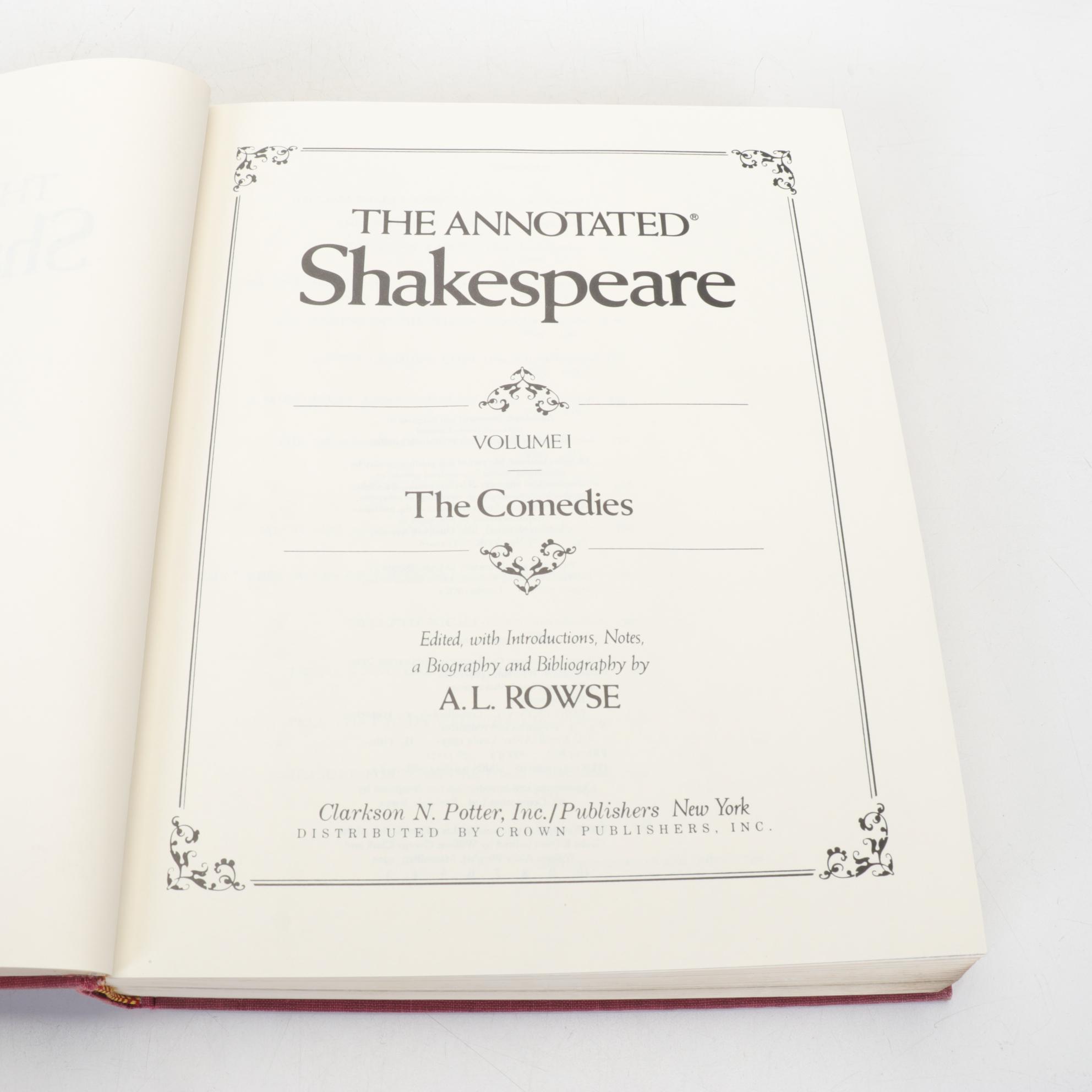 "The Annotated Shakespeare" Collection with Notes by A. L. Rowse