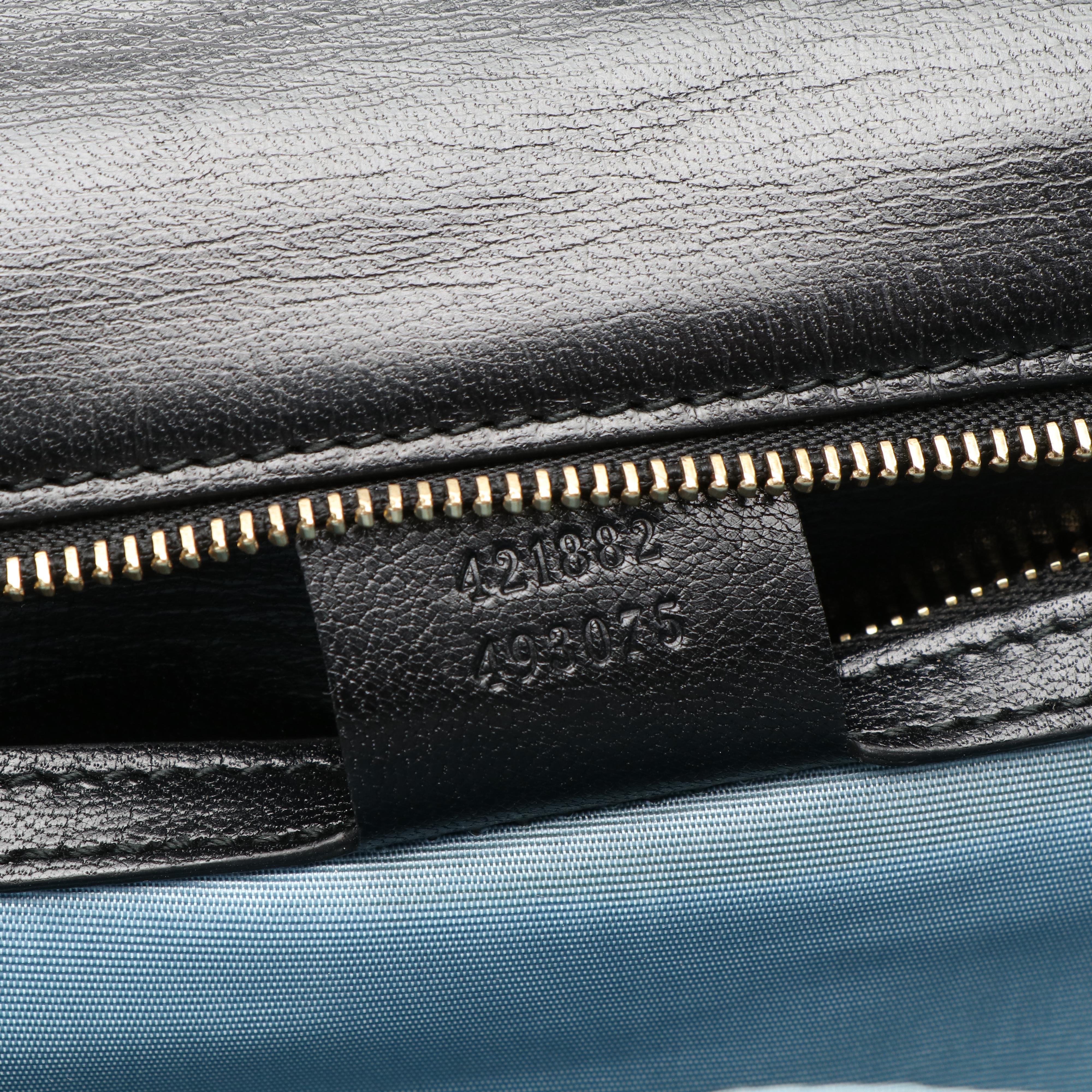 Gucci Sylvie Sherry Line Top Handle Bag in Star Print Black Leather