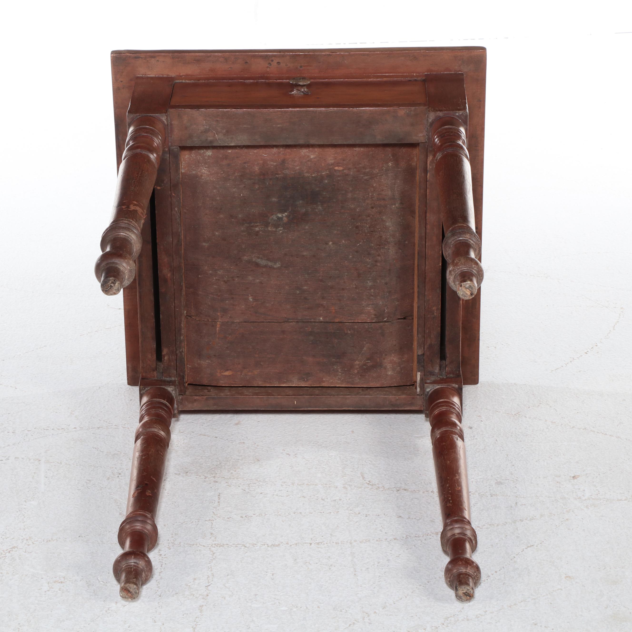 American Primitive Cherry Side Table, 19th Century