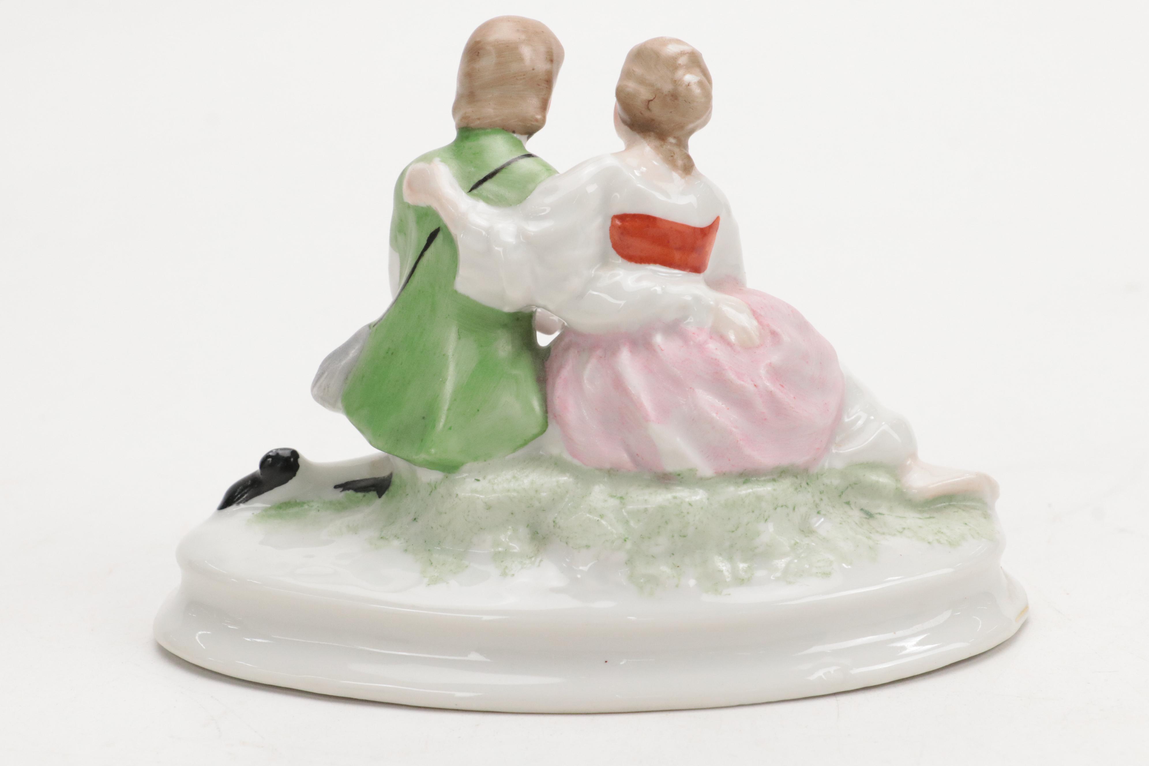 Goebel "Chick Girl" and "Joyful" Porcelain Hummel Figurines with Others