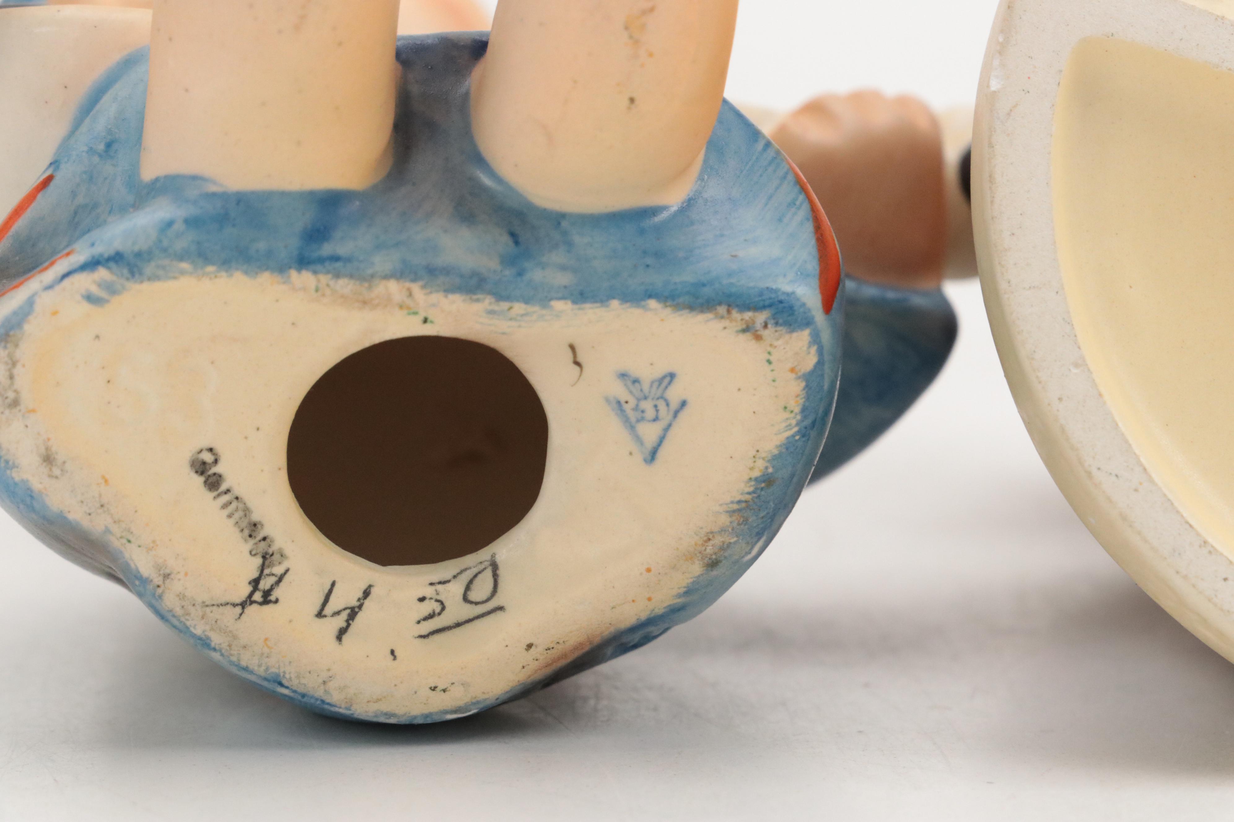 Goebel "Chick Girl" and "Joyful" Porcelain Hummel Figurines with Others