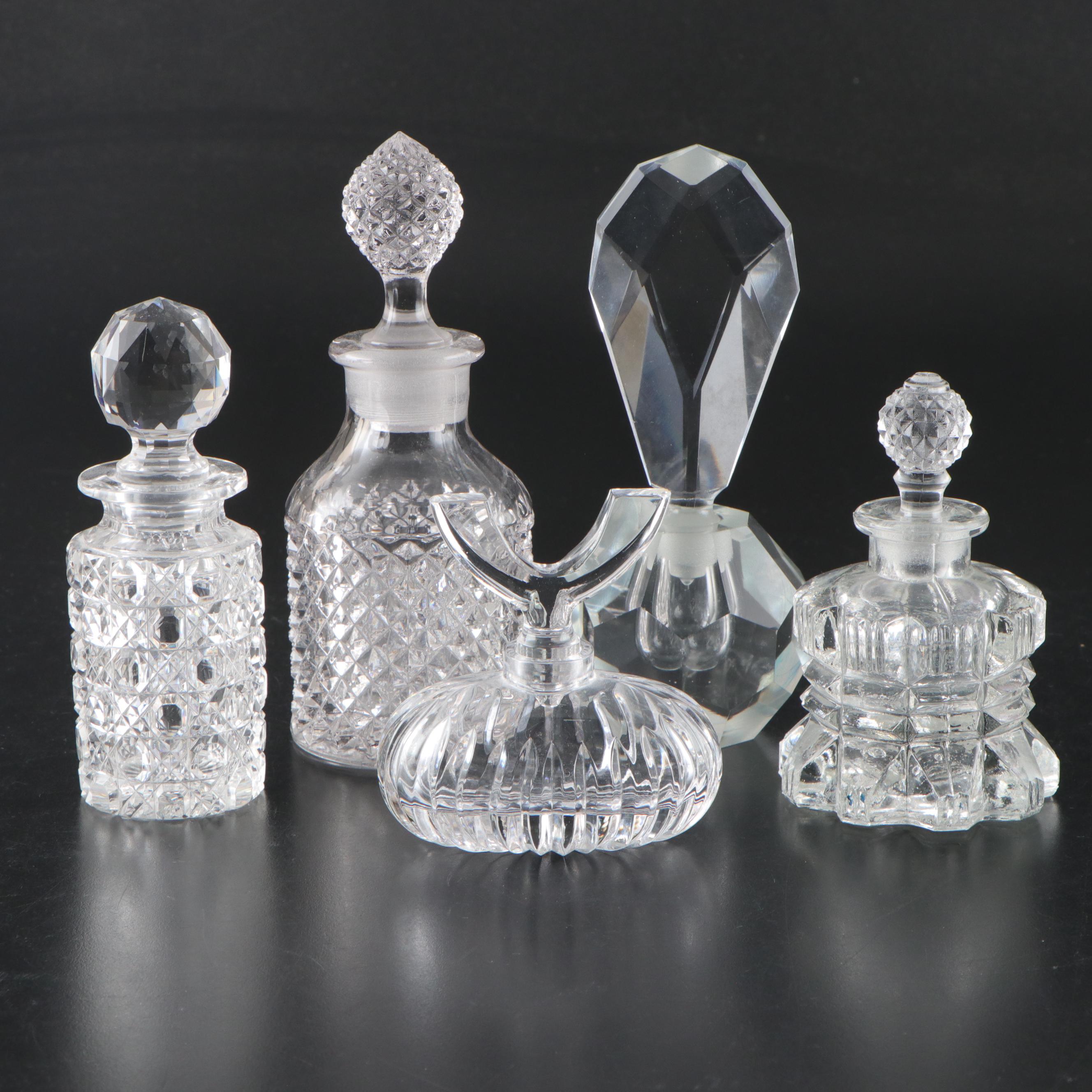 American Brilliant Style Cut Glass and Crystal Perfume Bottles, 20th Century