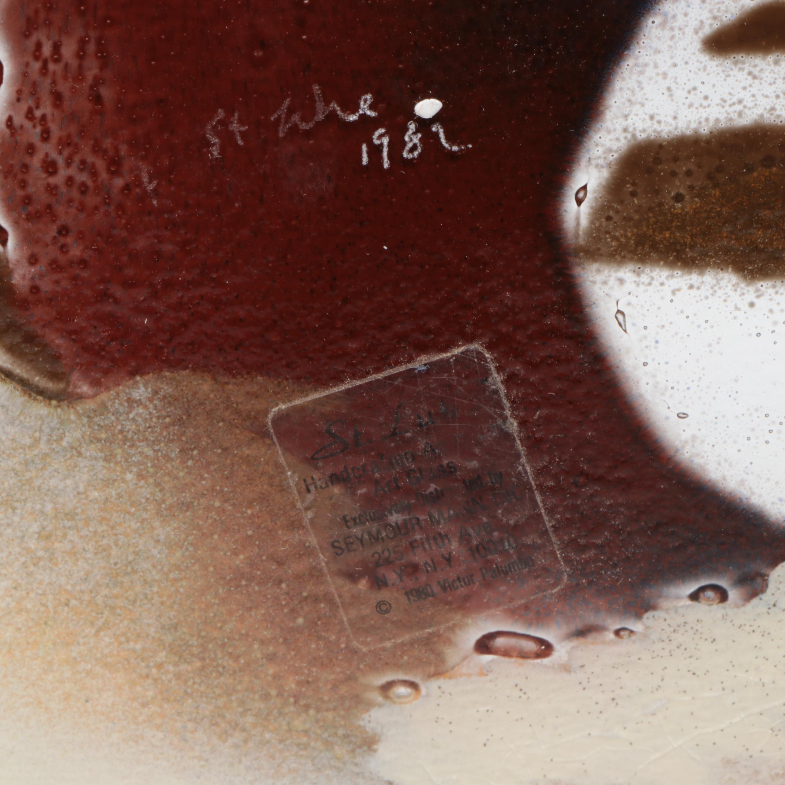 Rooster Motif Glass Tray with Leaf Motif Ceramic Vases