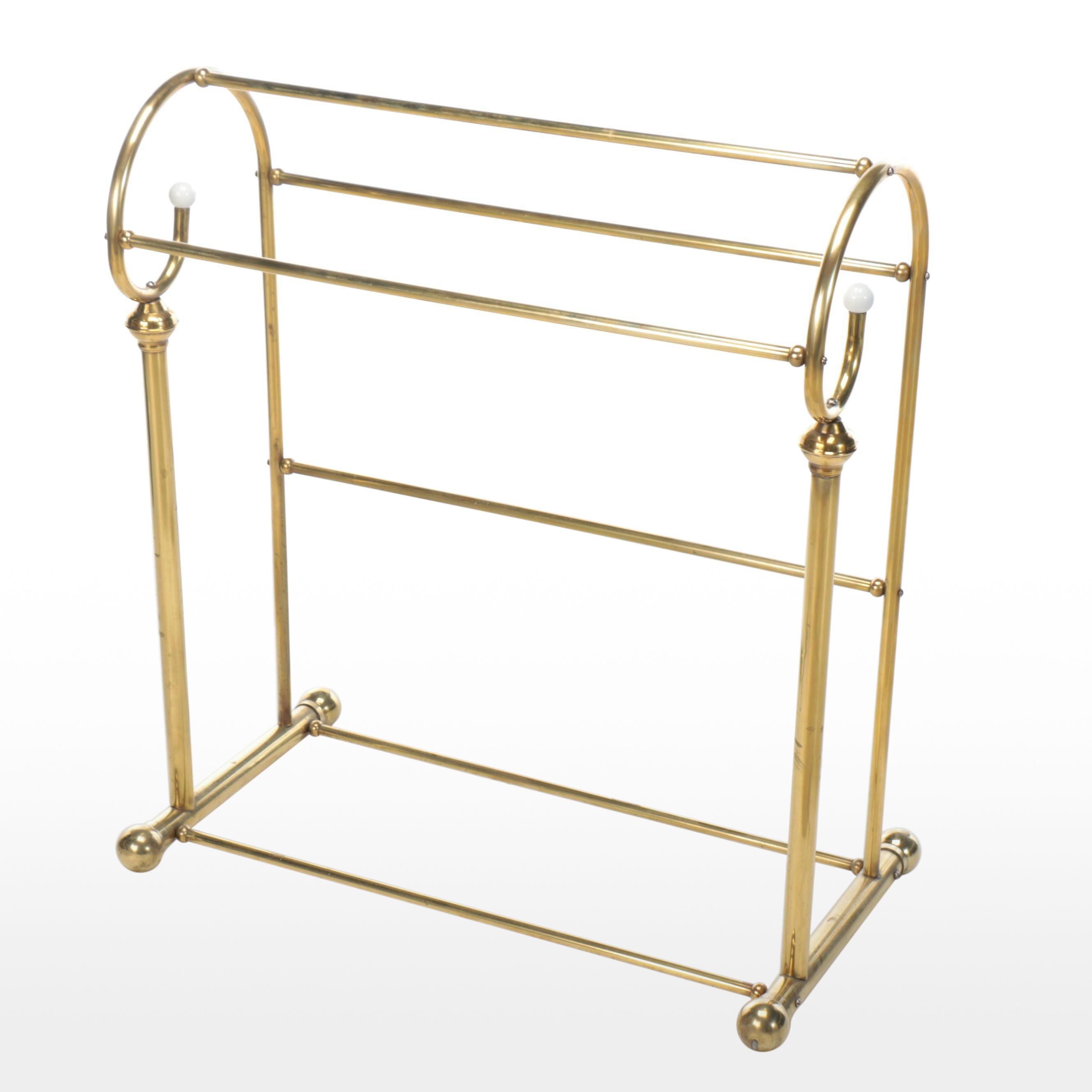 Victorian Style Brass Quilt Rack, 20th Century