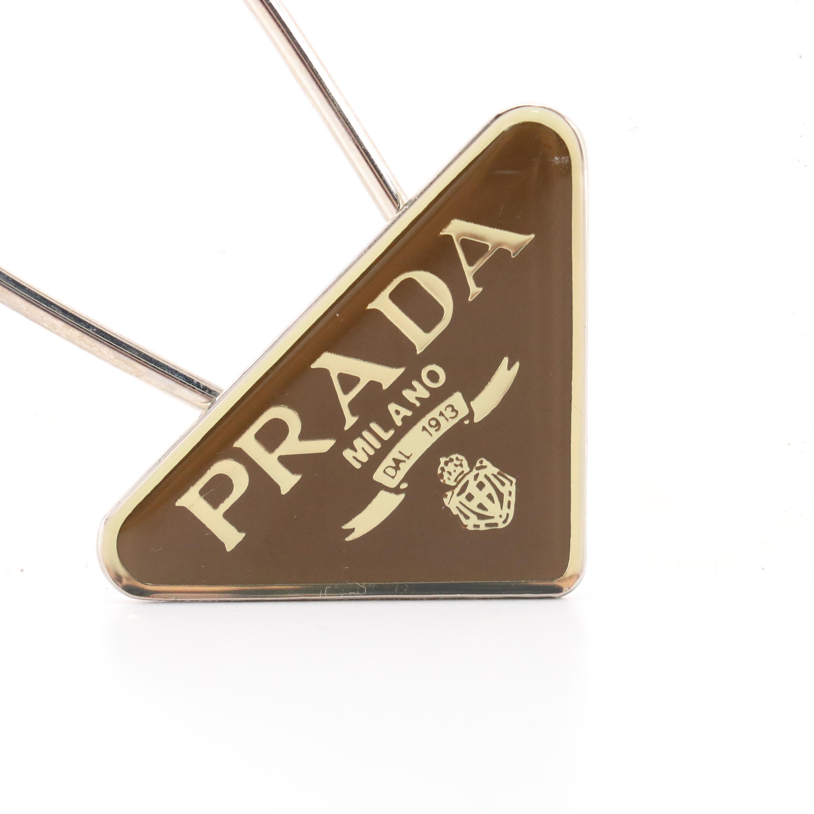 Prada Triangle Logo M285 Bag Charm/Key Ring