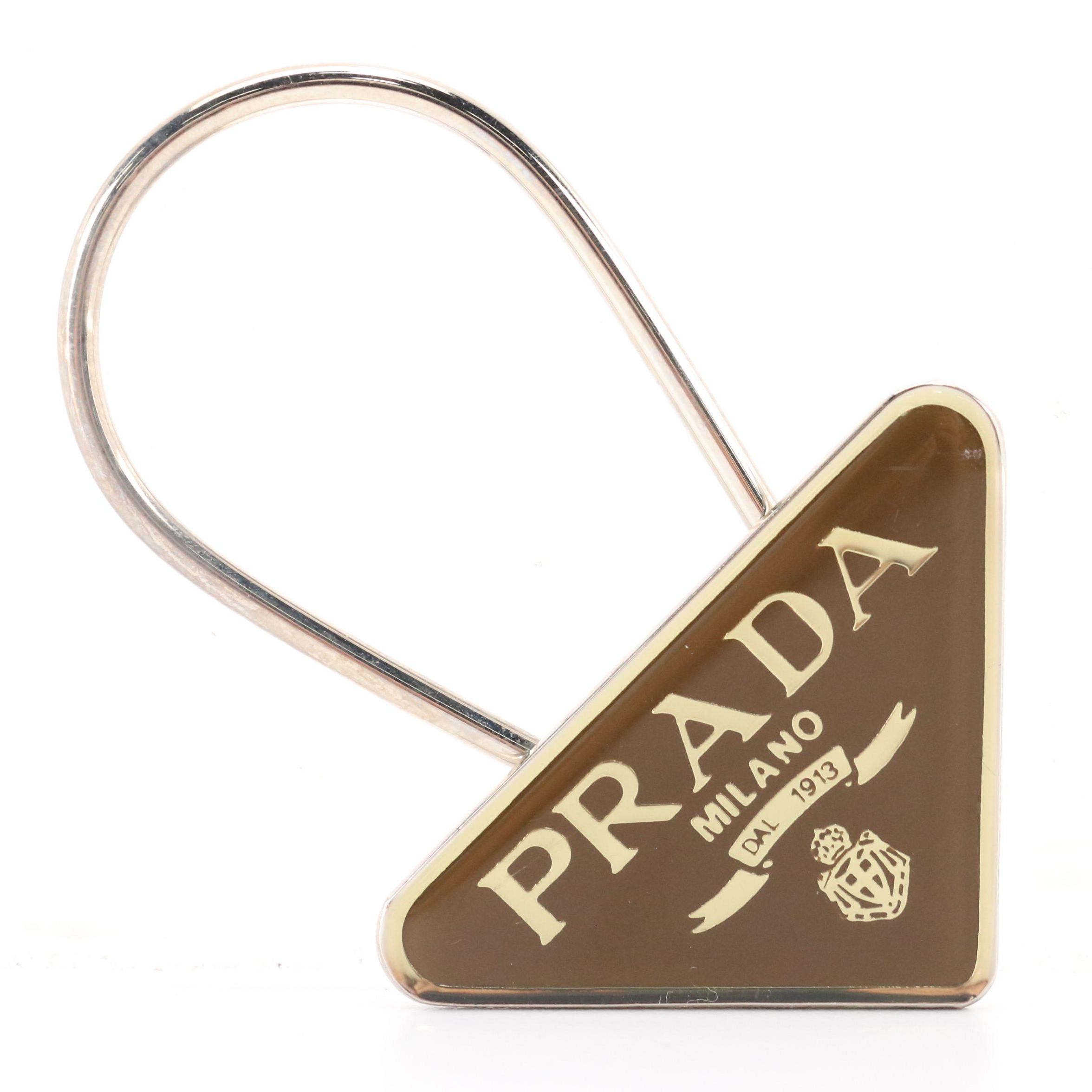 Prada Triangle Logo M285 Bag Charm/Key Ring