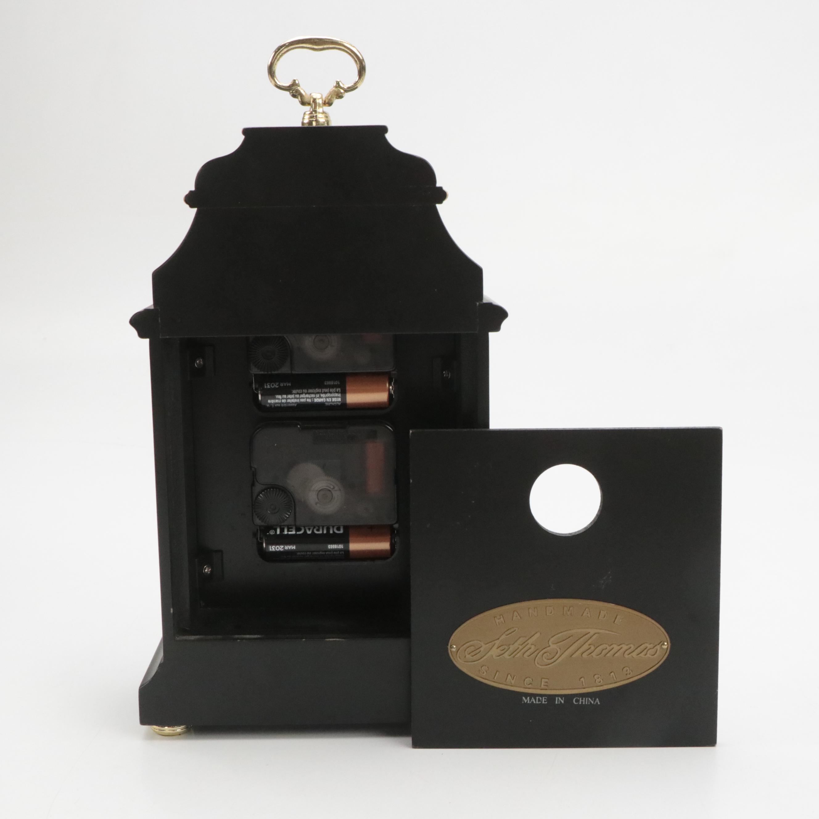 Seth Thomas Clock, Ascot Letter Opener with Emerald Glass Bowl and Figurine