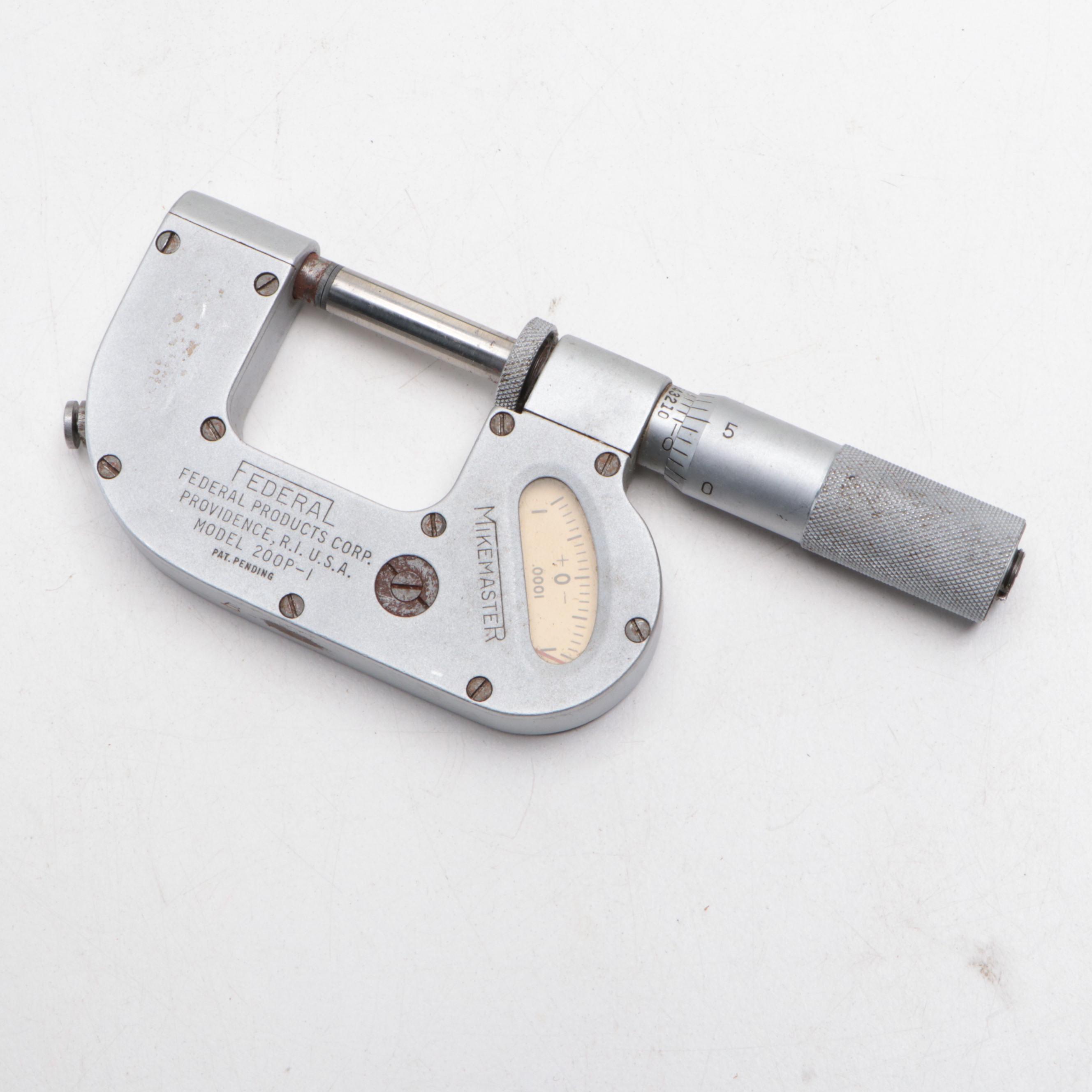 Mitutoyo and Federal Products Corp Metal Micrometers