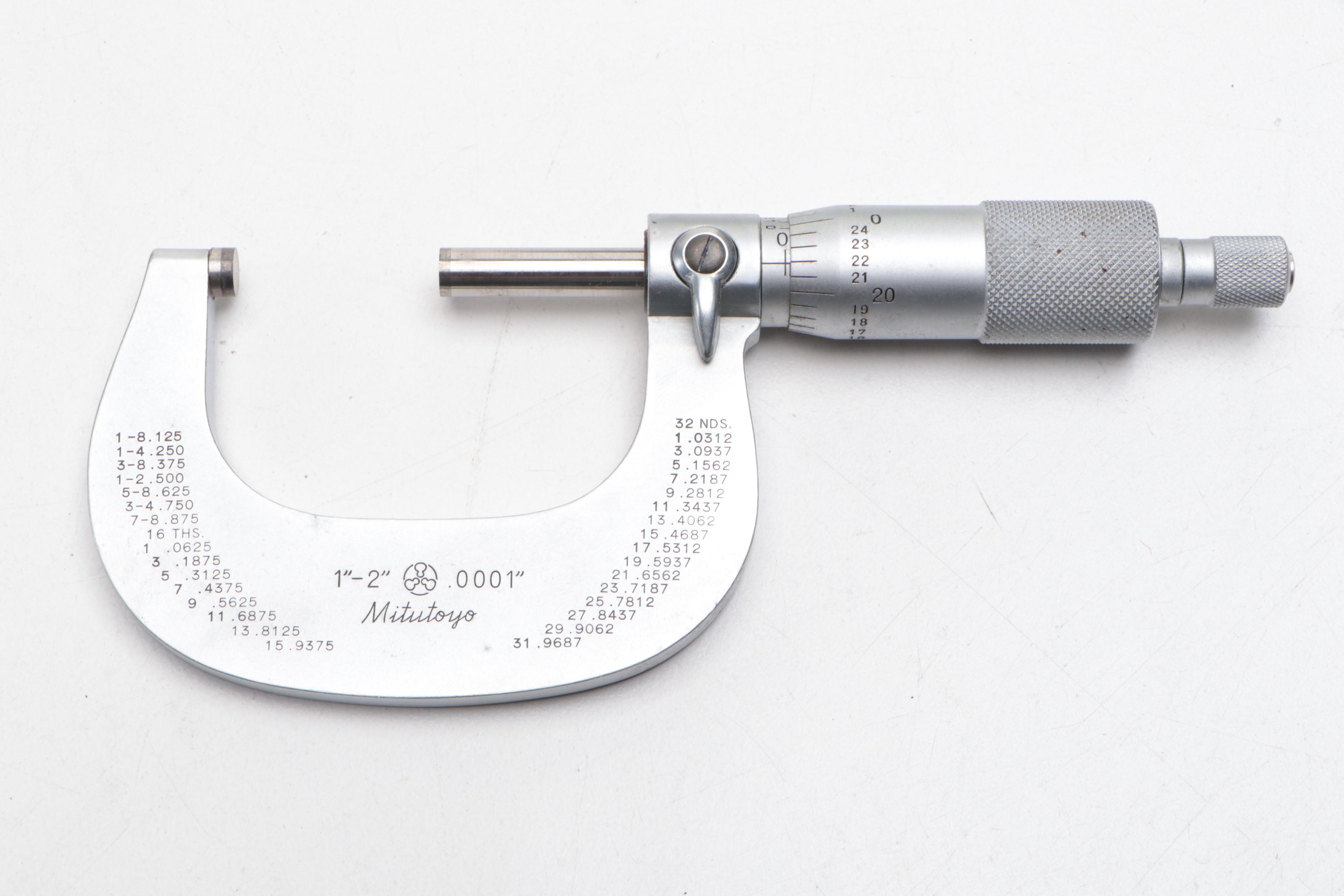 Mitutoyo and Federal Products Corp Metal Micrometers